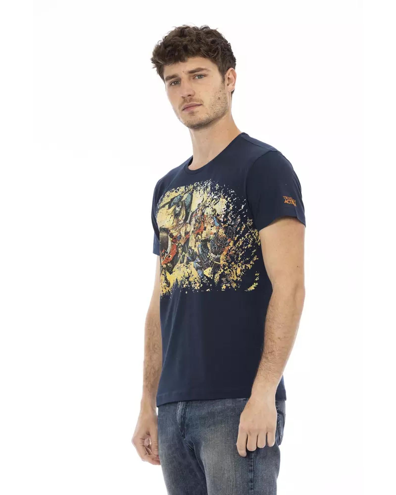 Short Sleeve T-shirt with Round Neck and Front Print 2XL Men Secondary image