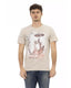 Front Print Short Sleeve T-shirt with Round Neck L Men