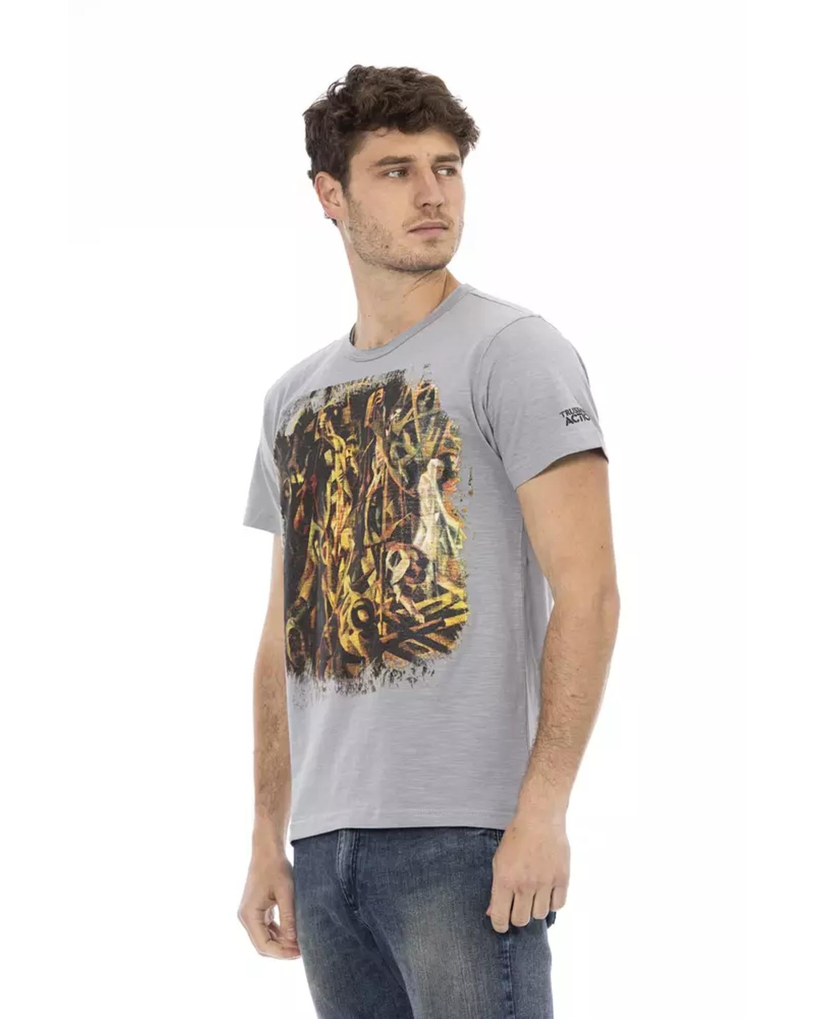Short Sleeve T-shirt with Round Neck and Front Print XL Men Secondary image