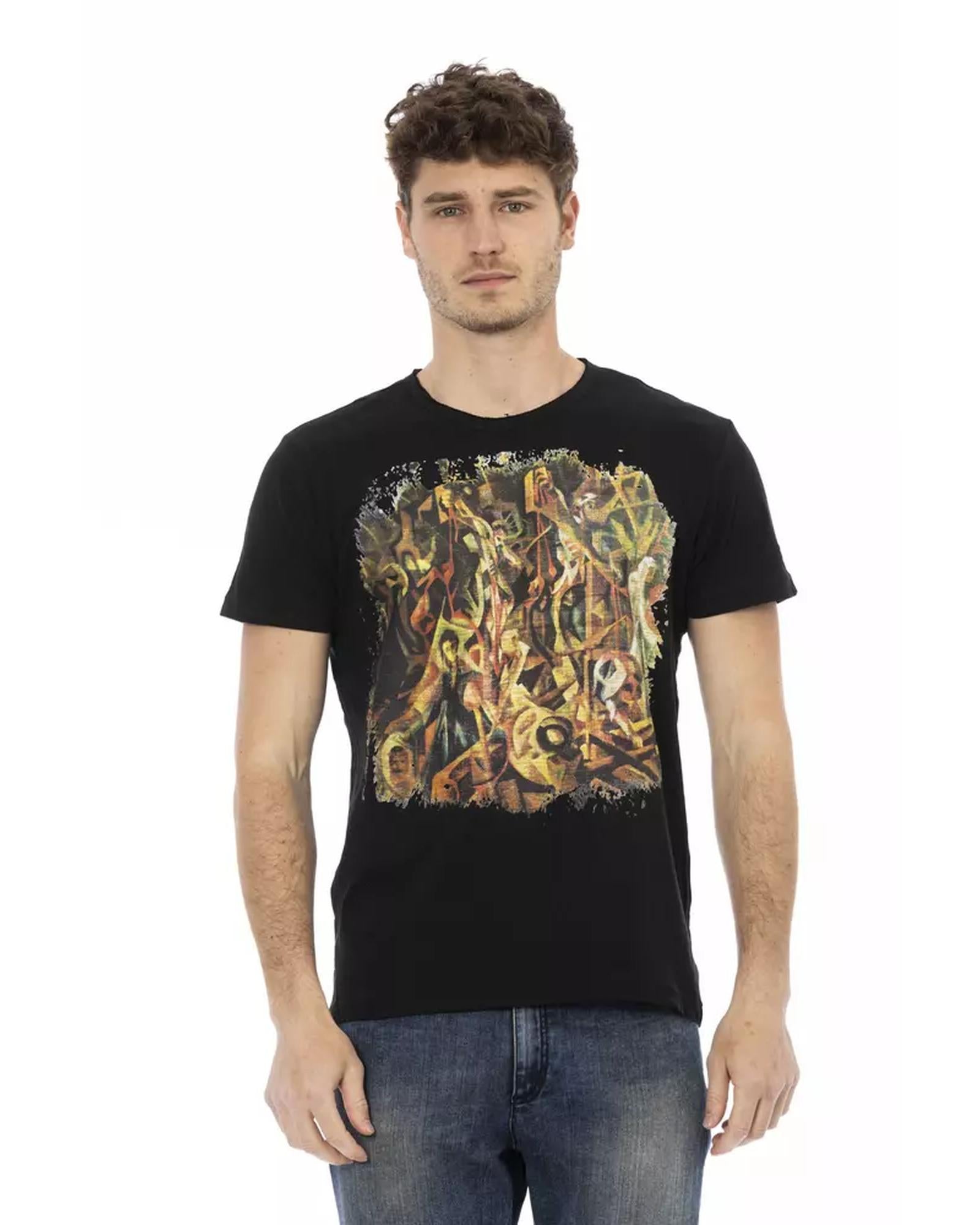 Short Sleeve T-shirt with Round Neck and Front Print 2XL Men Main image