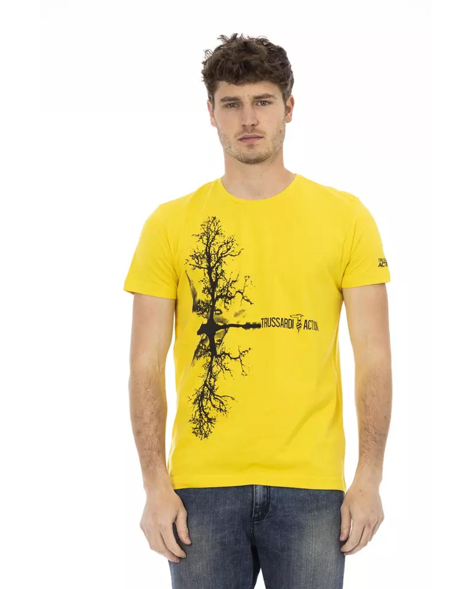 Short Sleeve T-shirt with Round Neck - Front Print M Men Main image