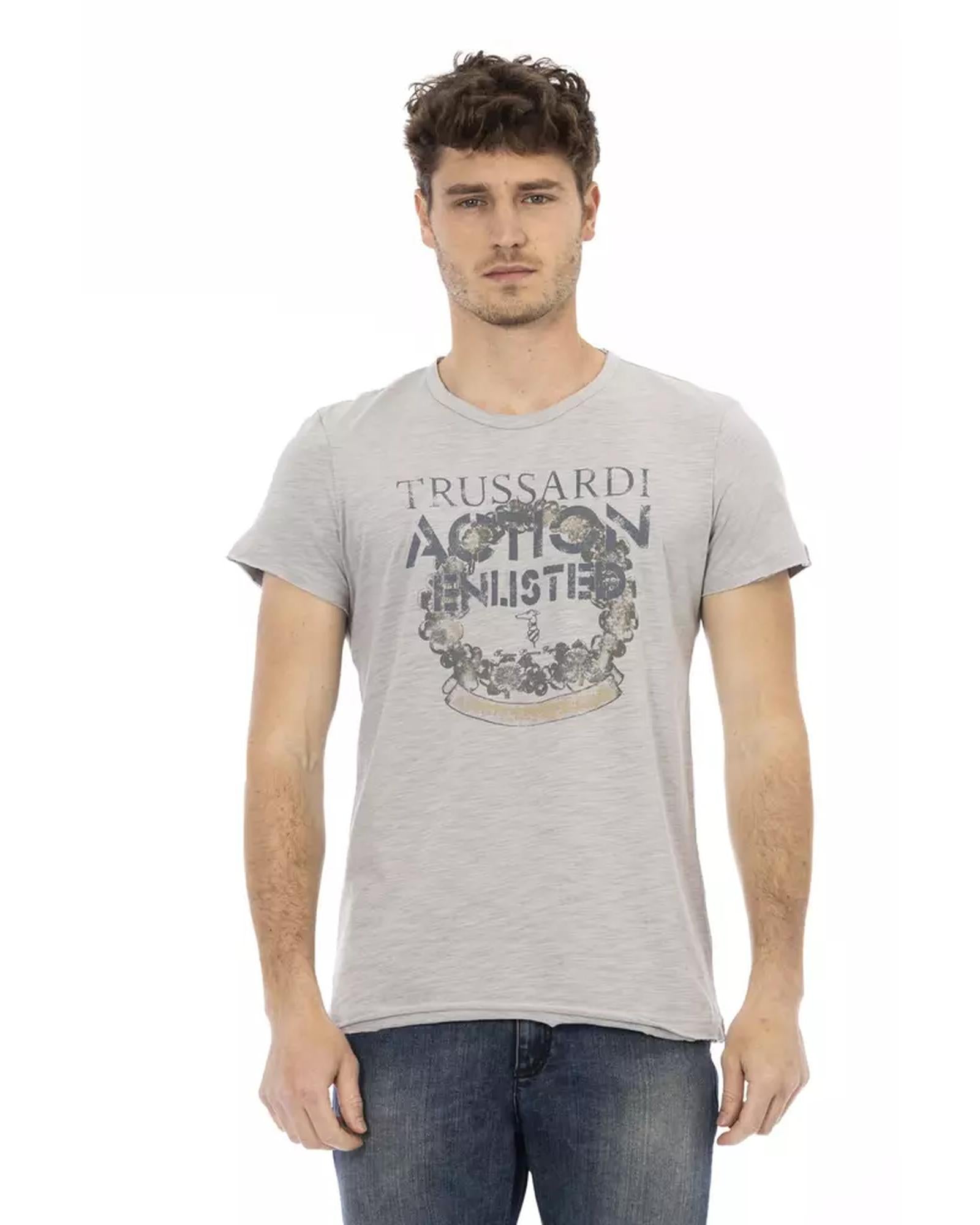 Short Sleeve T-shirt with Round Neck - Front Print L Men Main image