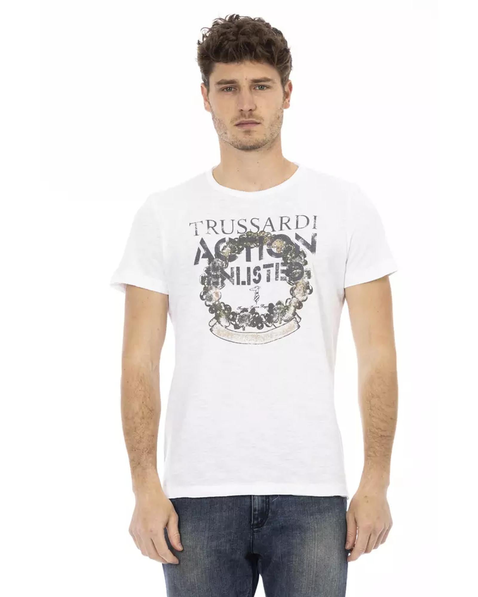 Short Sleeve T-shirt With Round Neck Front Print XL Men Main image
