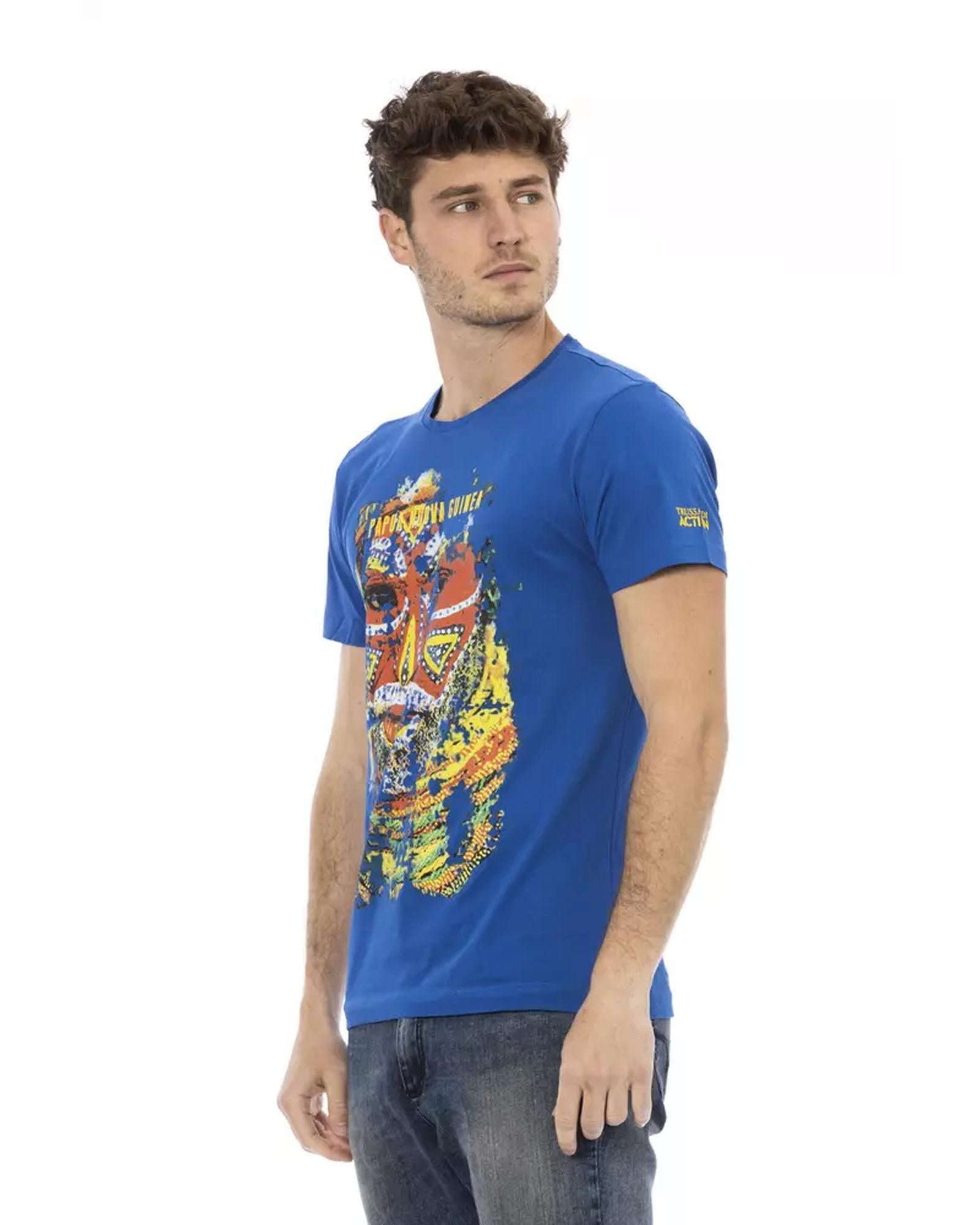 Short Sleeve T-shirt with Round Neck and Front Print XL Men Secondary image