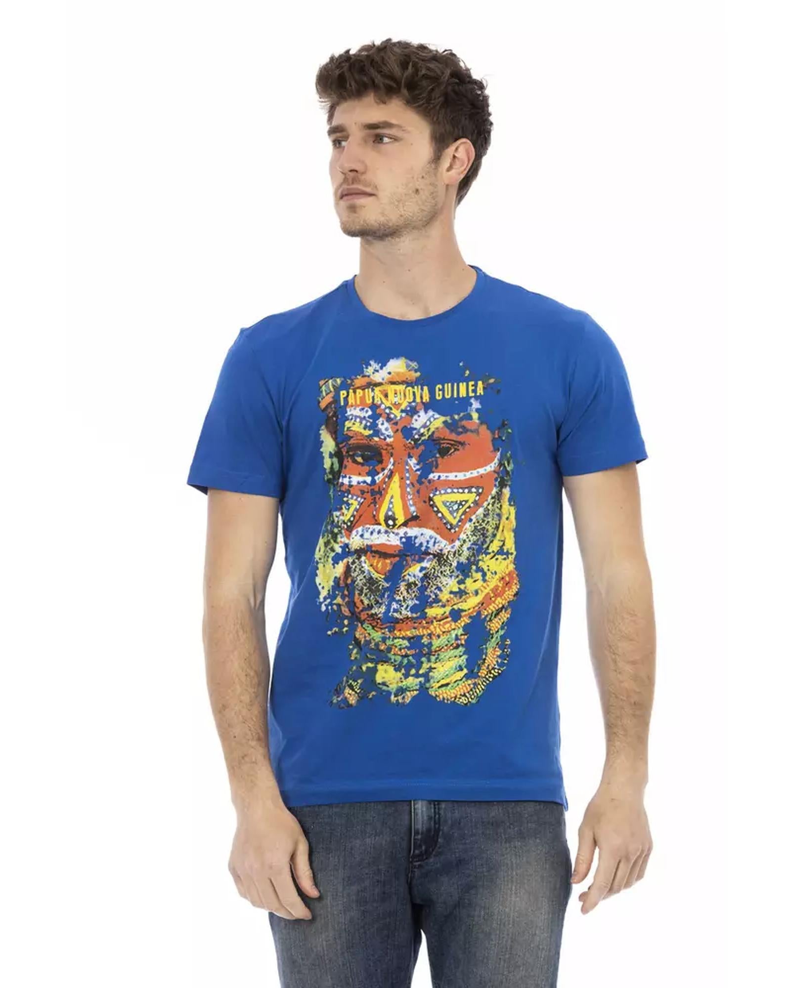 Short Sleeve T-shirt with Round Neck and Front Print 2XL Men Main image