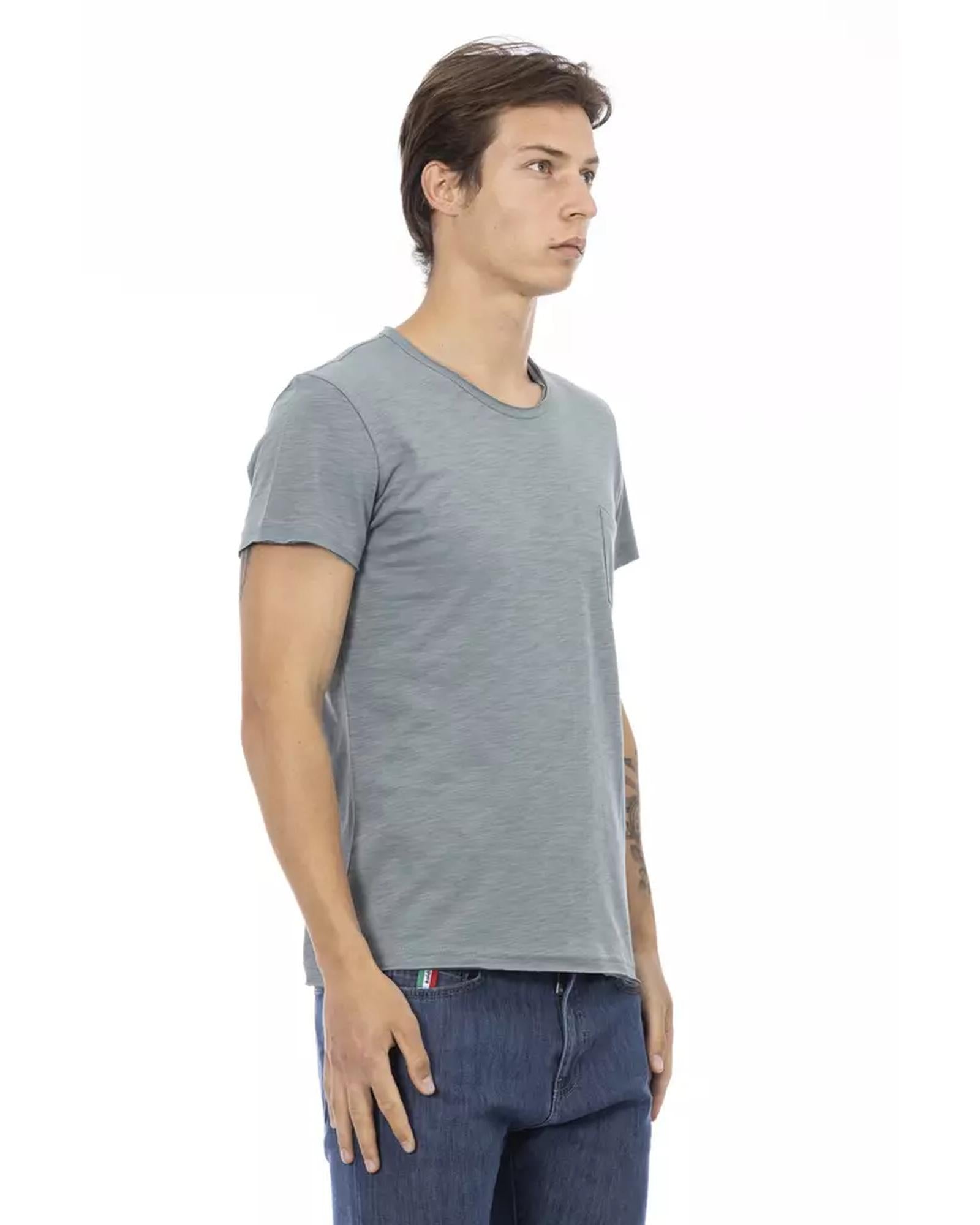 Short Sleeve T-shirt with Round Neck and Chest Pocket Print L Men Secondary image