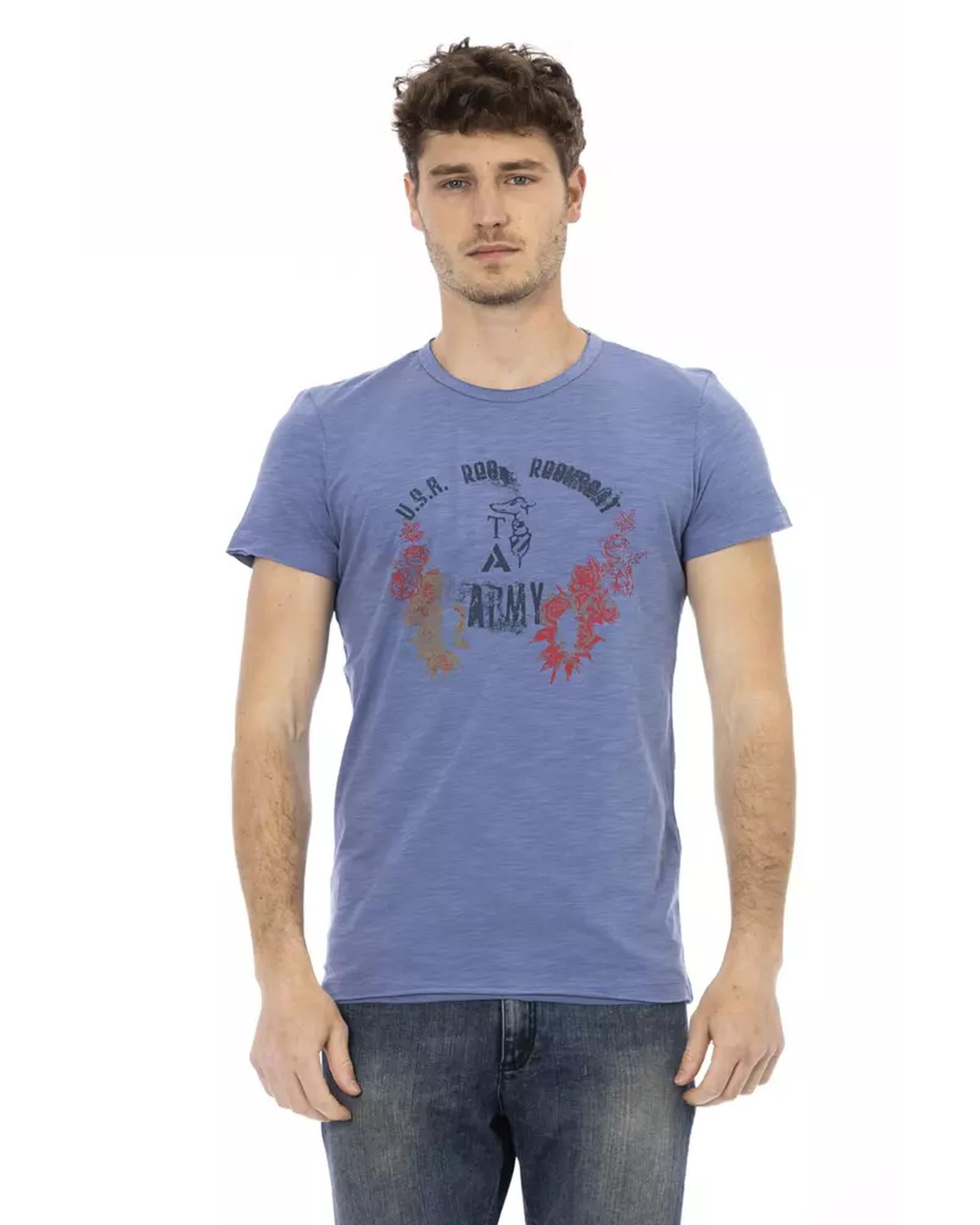 Short Sleeve T-shirt with Round Neck and Front Print XL Men Main image