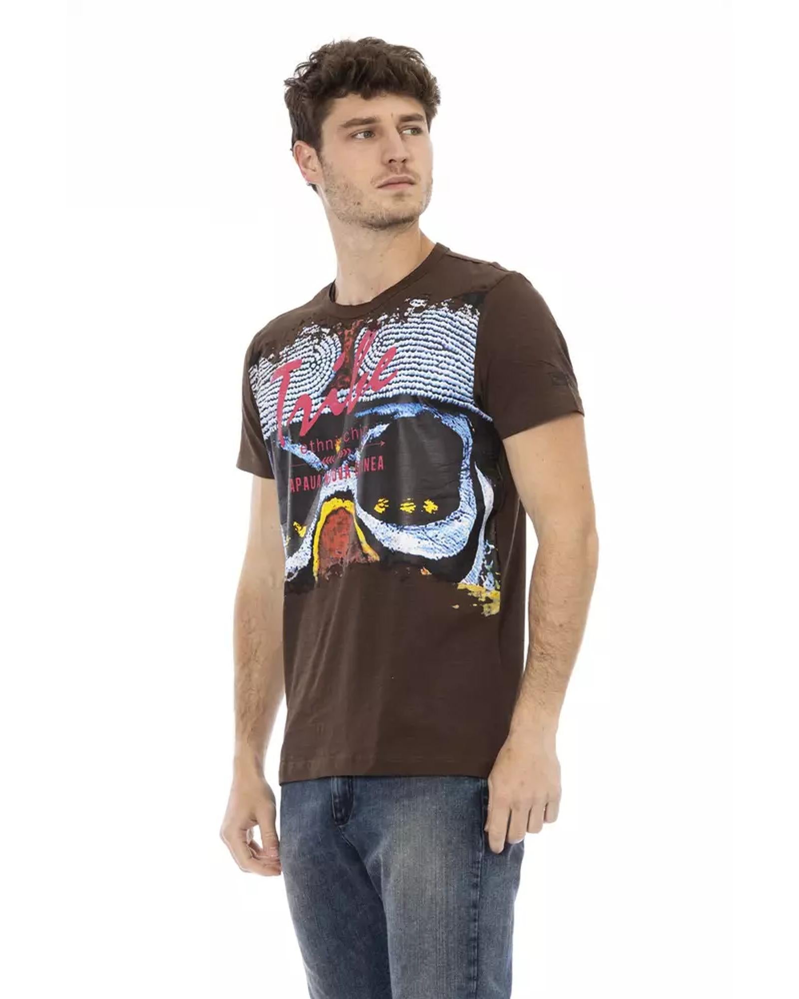 Short Sleeve T-shirt with Round Neck - Front Print M Men Secondary image