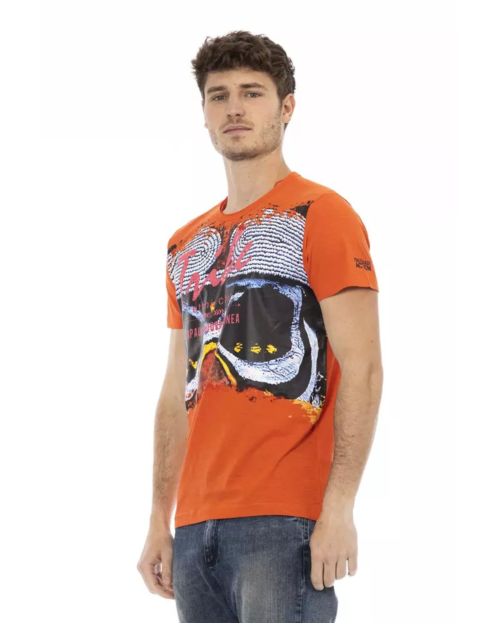 Short Sleeve Round Neck T-shirt with Front Print 3XL Men Secondary image