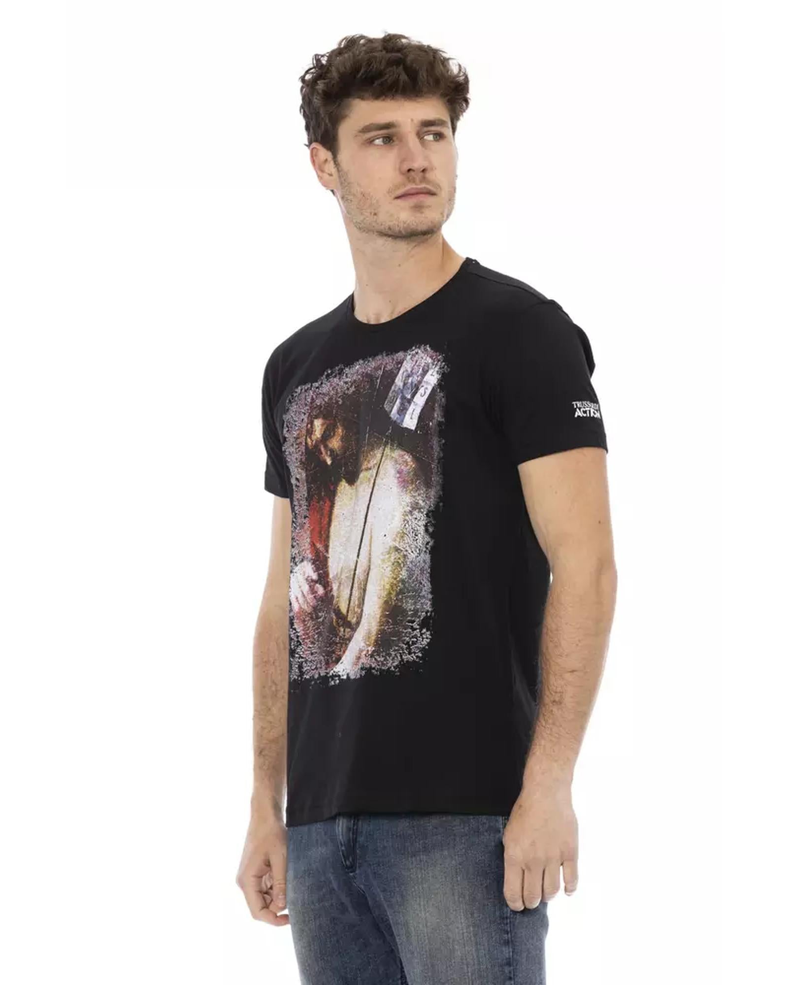 Short Sleeve T-shirt with Round Neck and Front Print XL Men Secondary image