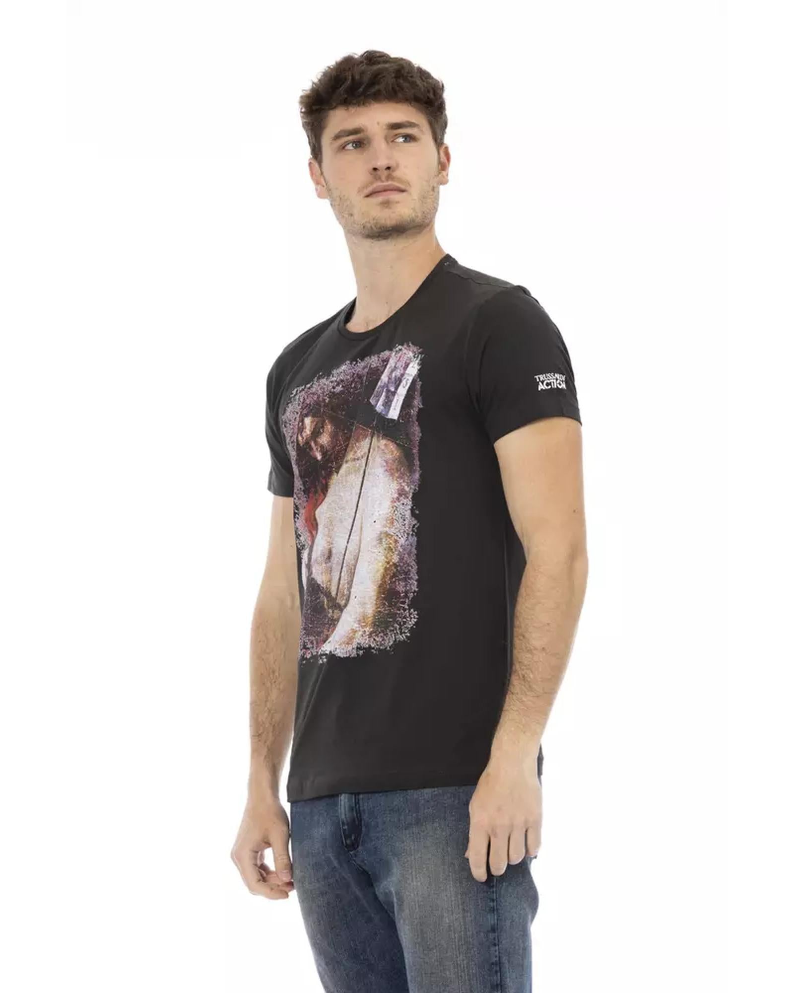 Short Sleeve T-shirt with Round Neck and Front Print M Men Secondary image