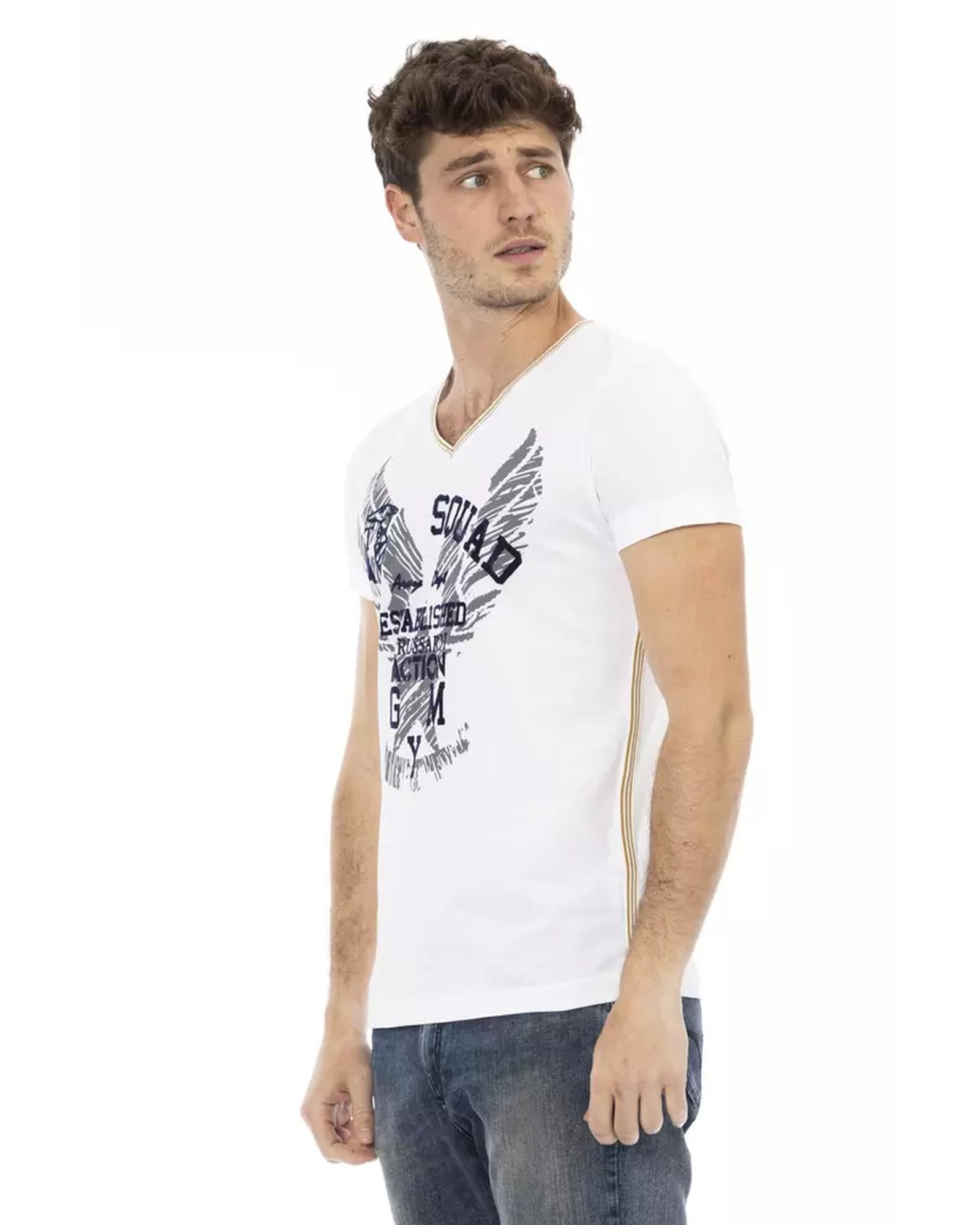 Short Sleeve T-shirt with V-neck and Front Print 2XL Men Secondary image