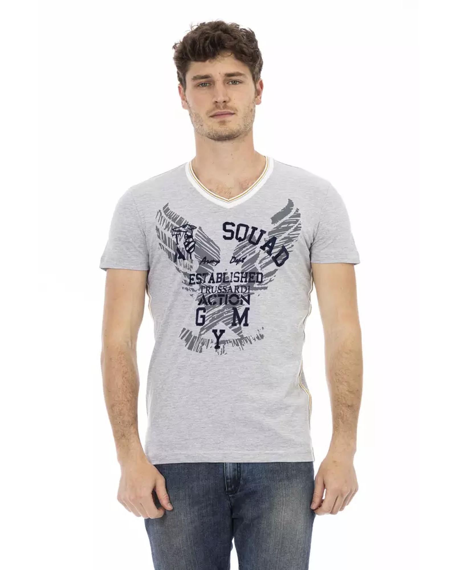Front Print V-Neck T-shirt L Men Main image