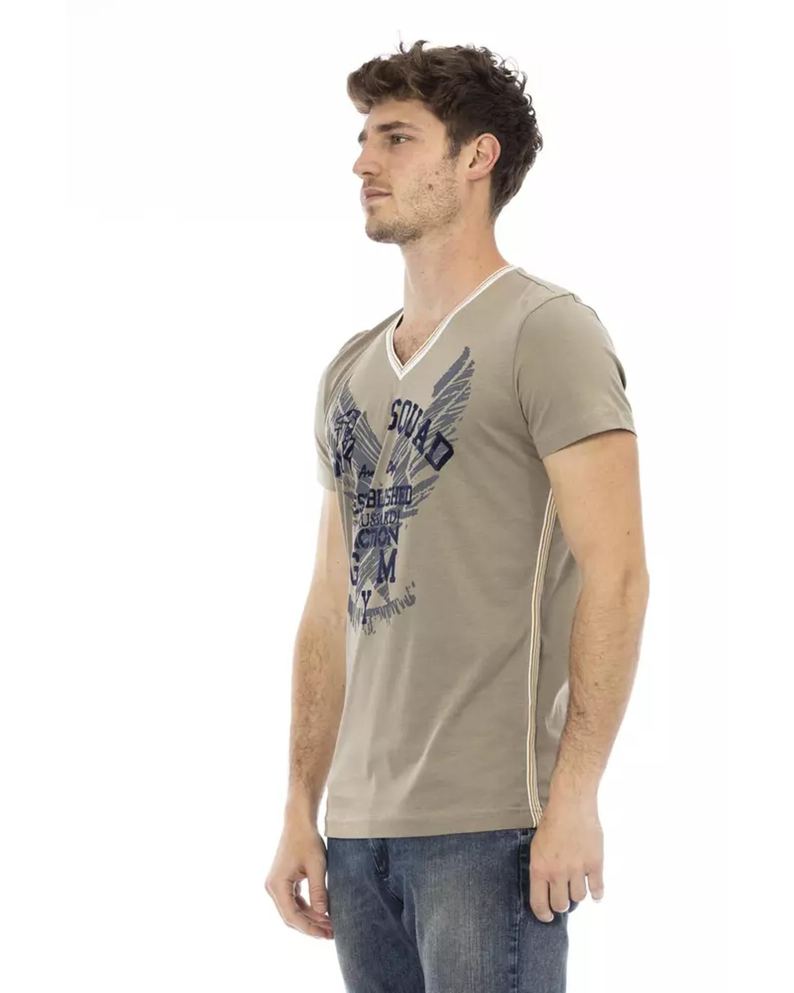 Short Sleeve T-shirt with V-neck and Front Print L Men Secondary image