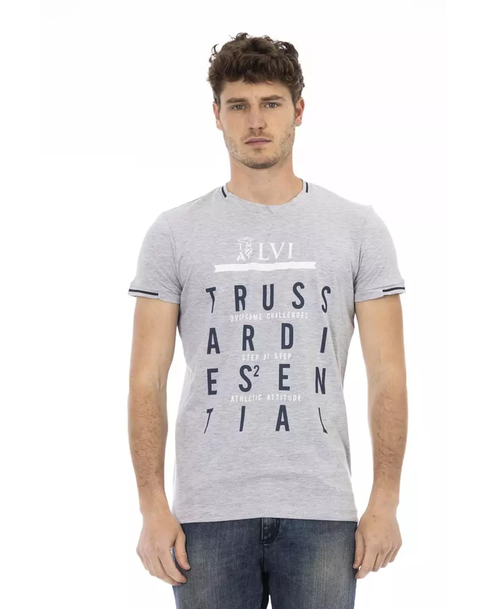 Short Sleeve Round Neck T-shirt with Front Print XL Men Main image