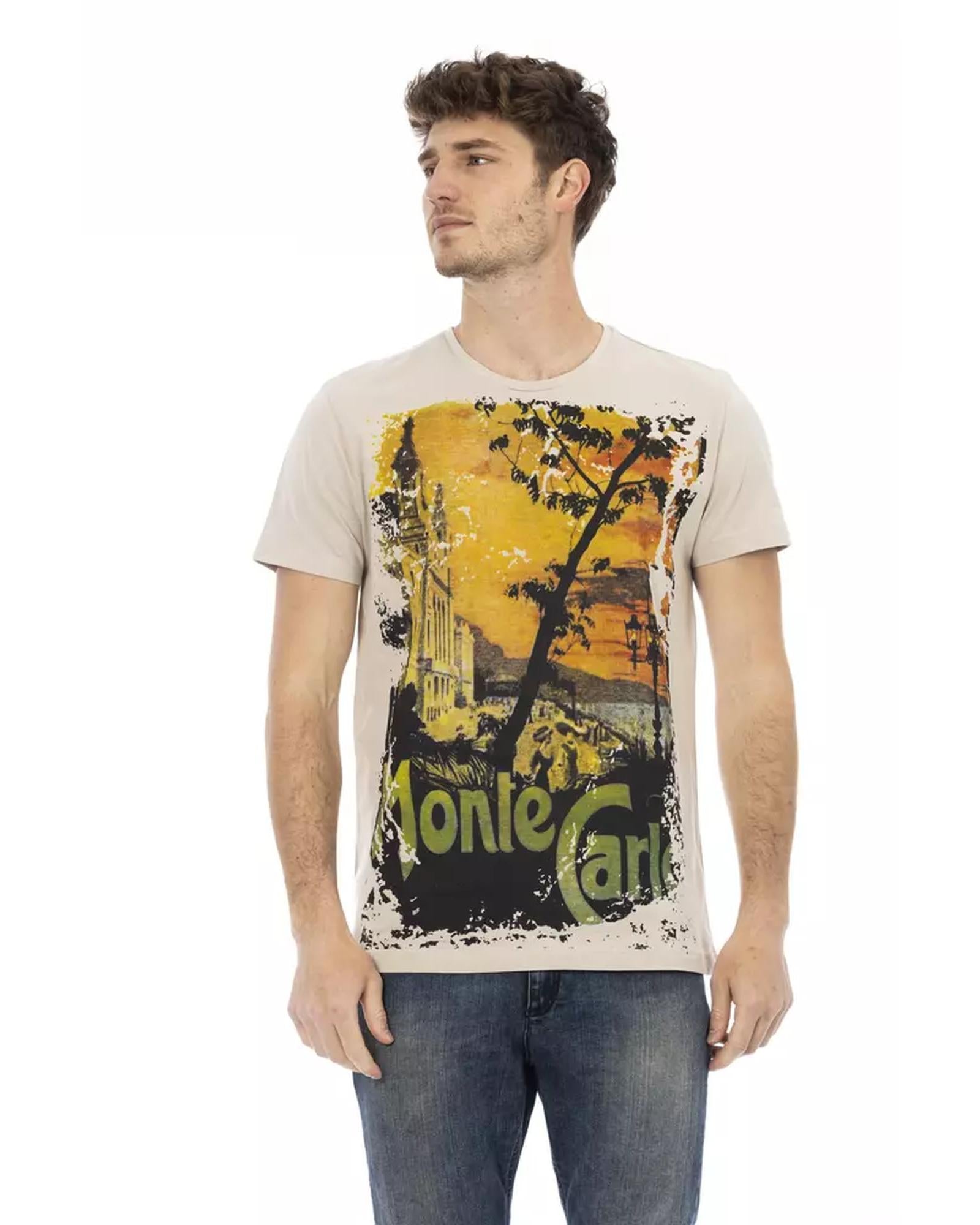 Short Sleeve T-shirt with Round Neck - Front Print M Men Main image