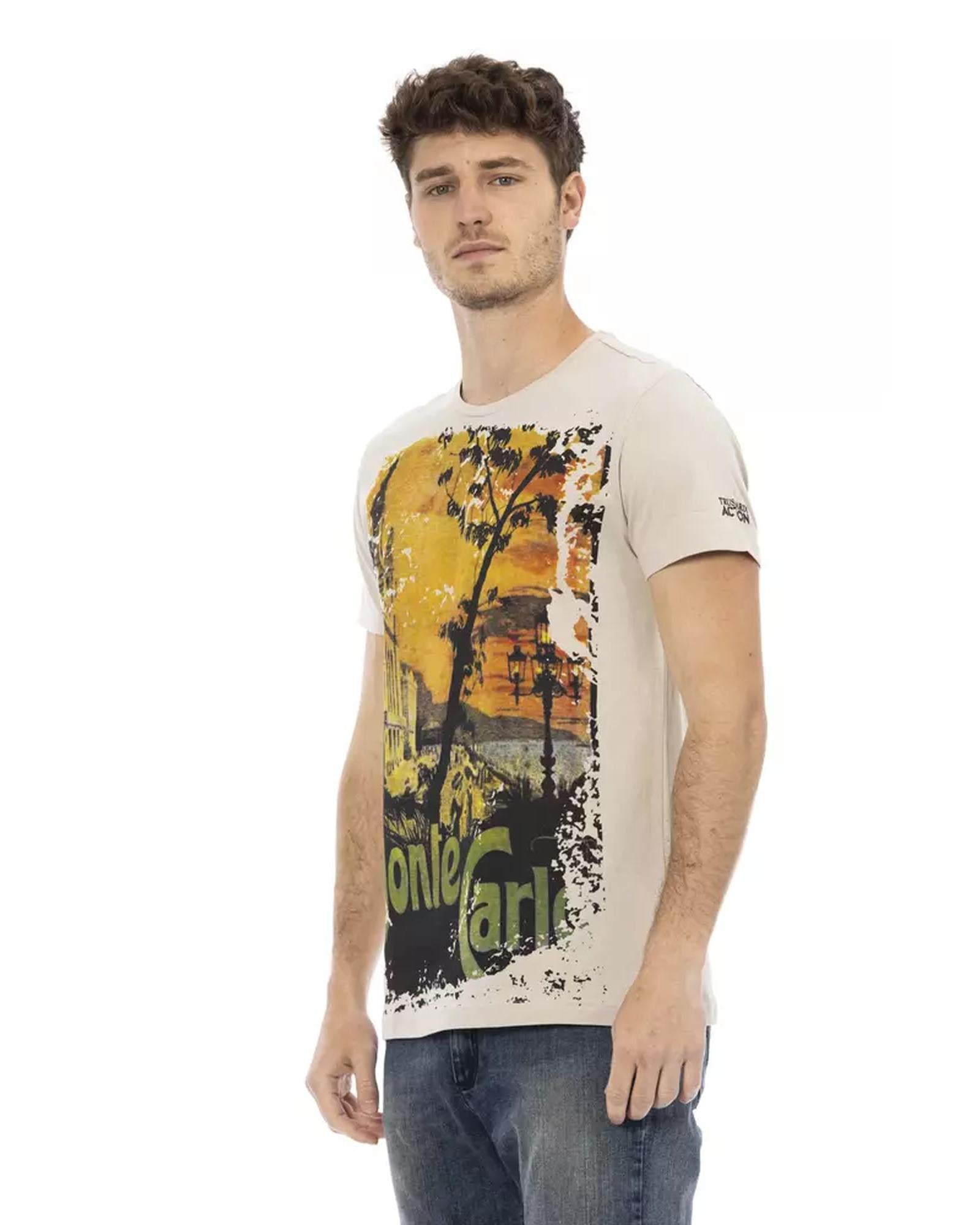 Short Sleeve T-shirt with Round Neck - Front Print M Men Secondary image