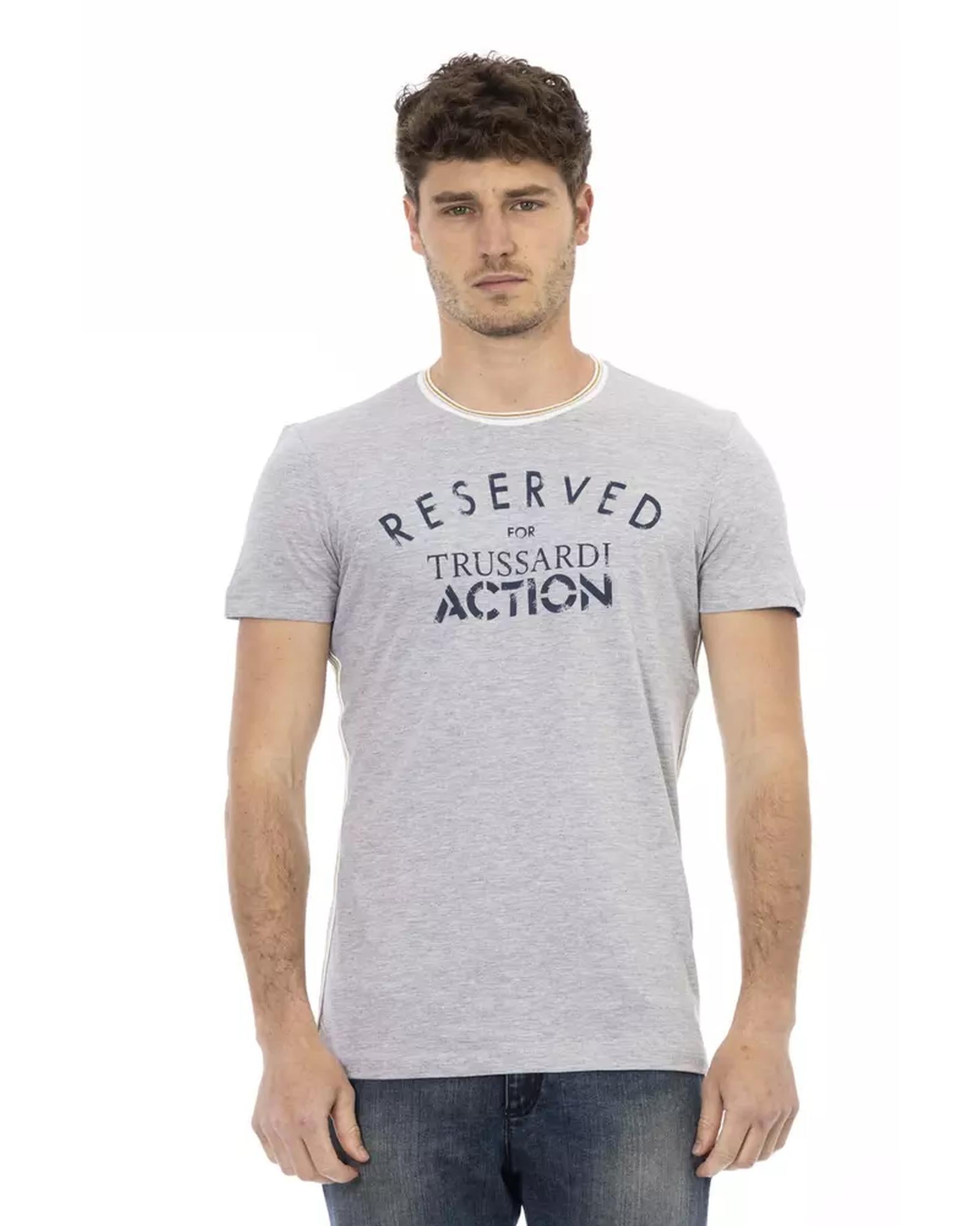 Short Sleeve T-shirt with Round Neck - Front Print L Men Main image