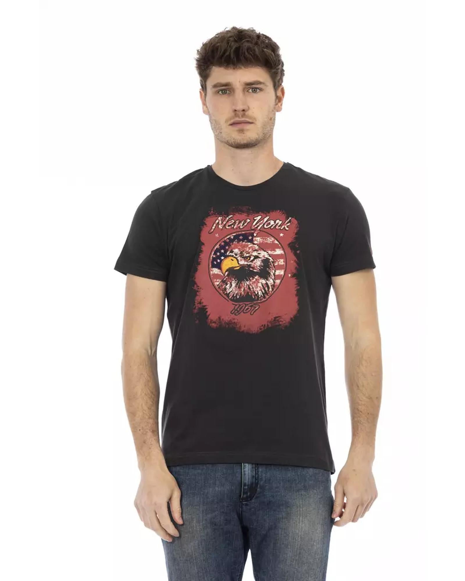 Short Sleeve T-shirt with Round Neck and Front Print M Men Main image