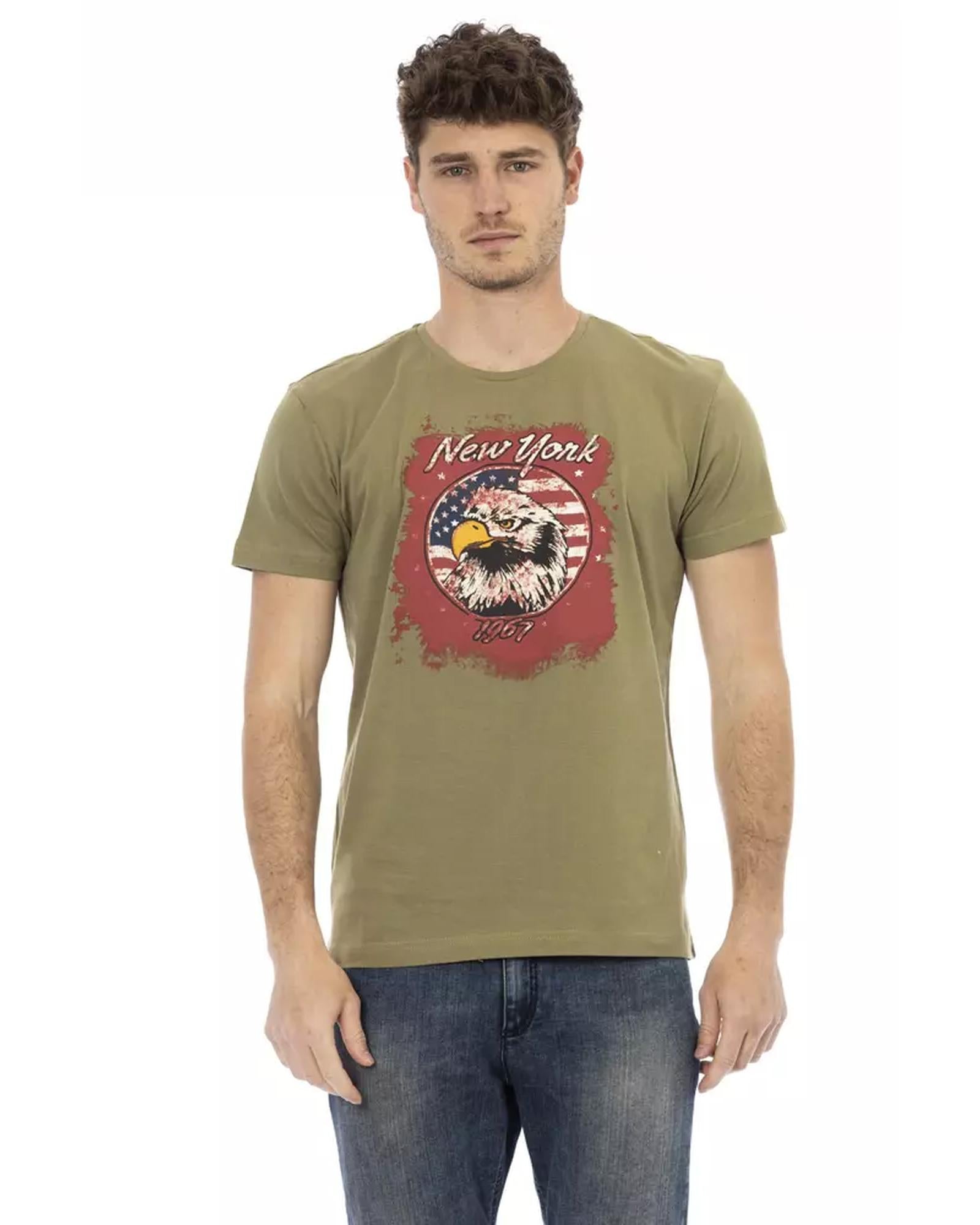 Short Sleeve T-shirt with Round Neck and Front Print M Men Main image