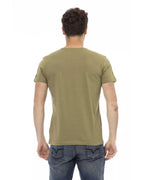 Short Sleeve T-shirt with Round Neck and Front Print 2XL Men