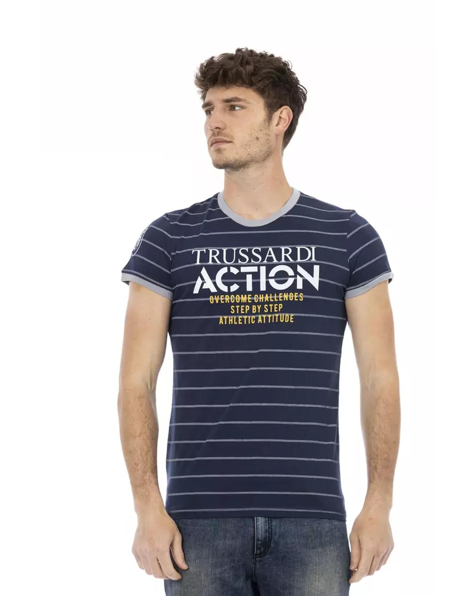 Printed Short Sleeve T-shirt with Round Neck L Men Main image
