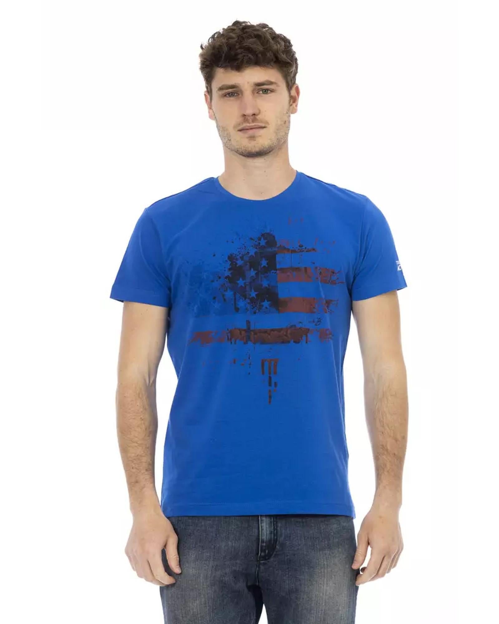 Short Sleeve T-shirt with Round Neck and Front Print 2XL Men Main image
