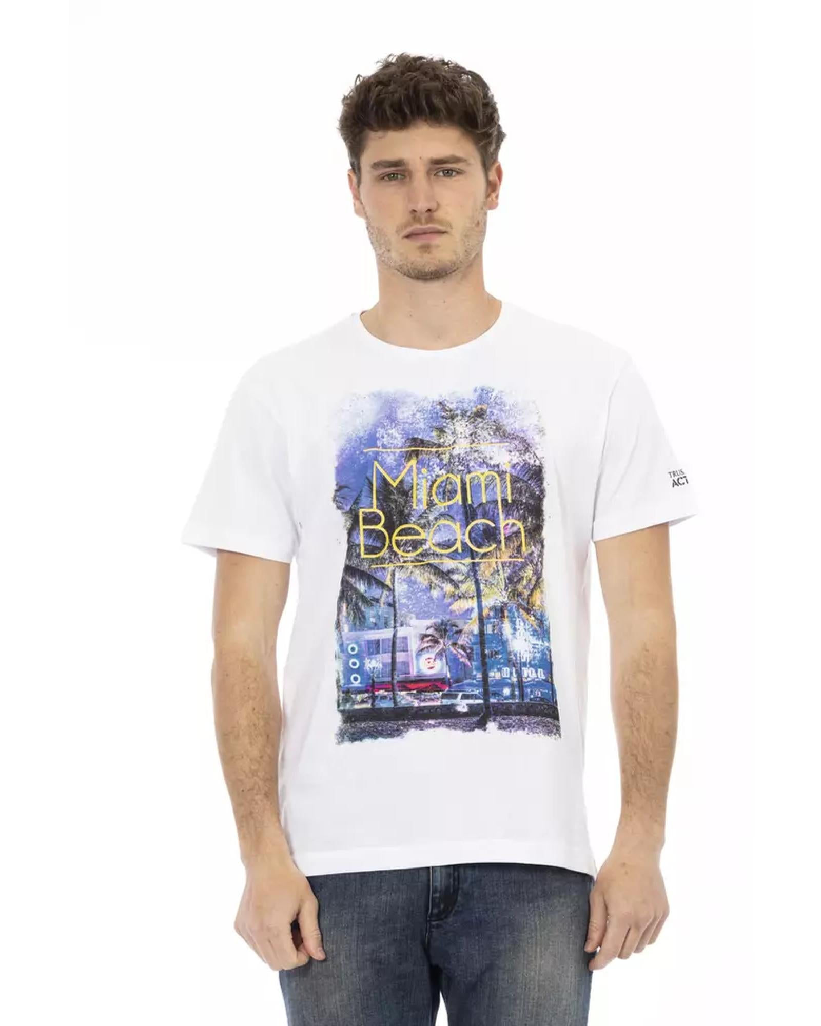 Front Print Short Sleeve T-shirt with Round Neck 3XL Men Main image