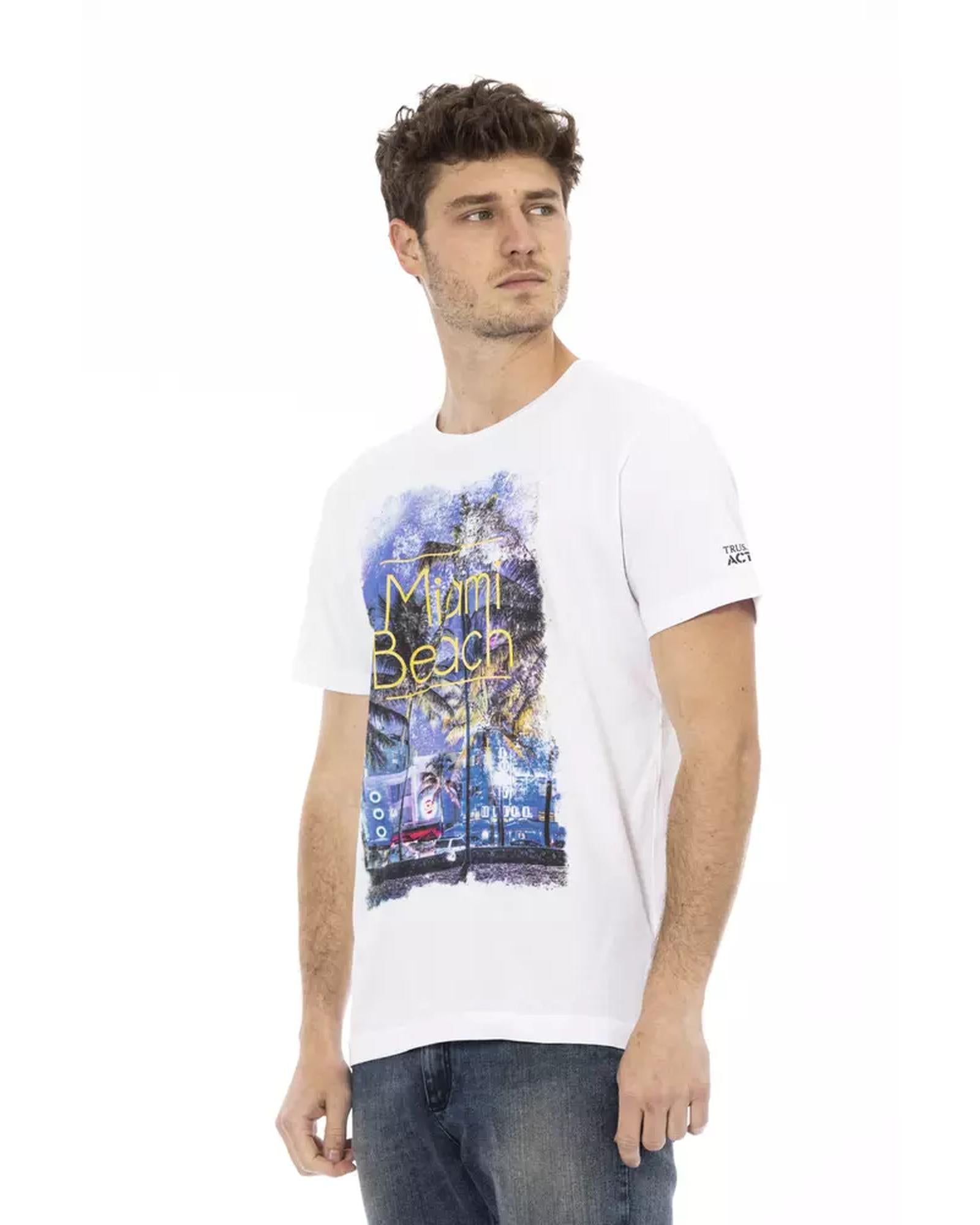 Front Print Short Sleeve T-shirt with Round Neck M Men Secondary image