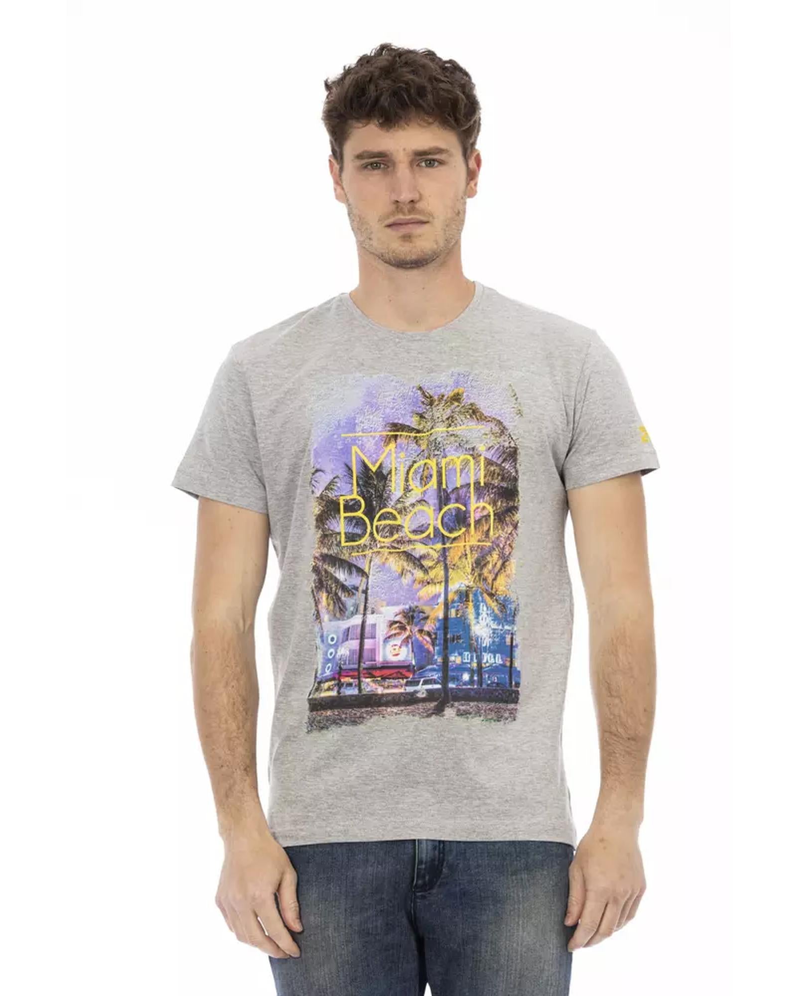 Short Sleeve T-shirt with Round Neck and Front Print XL Men Main image