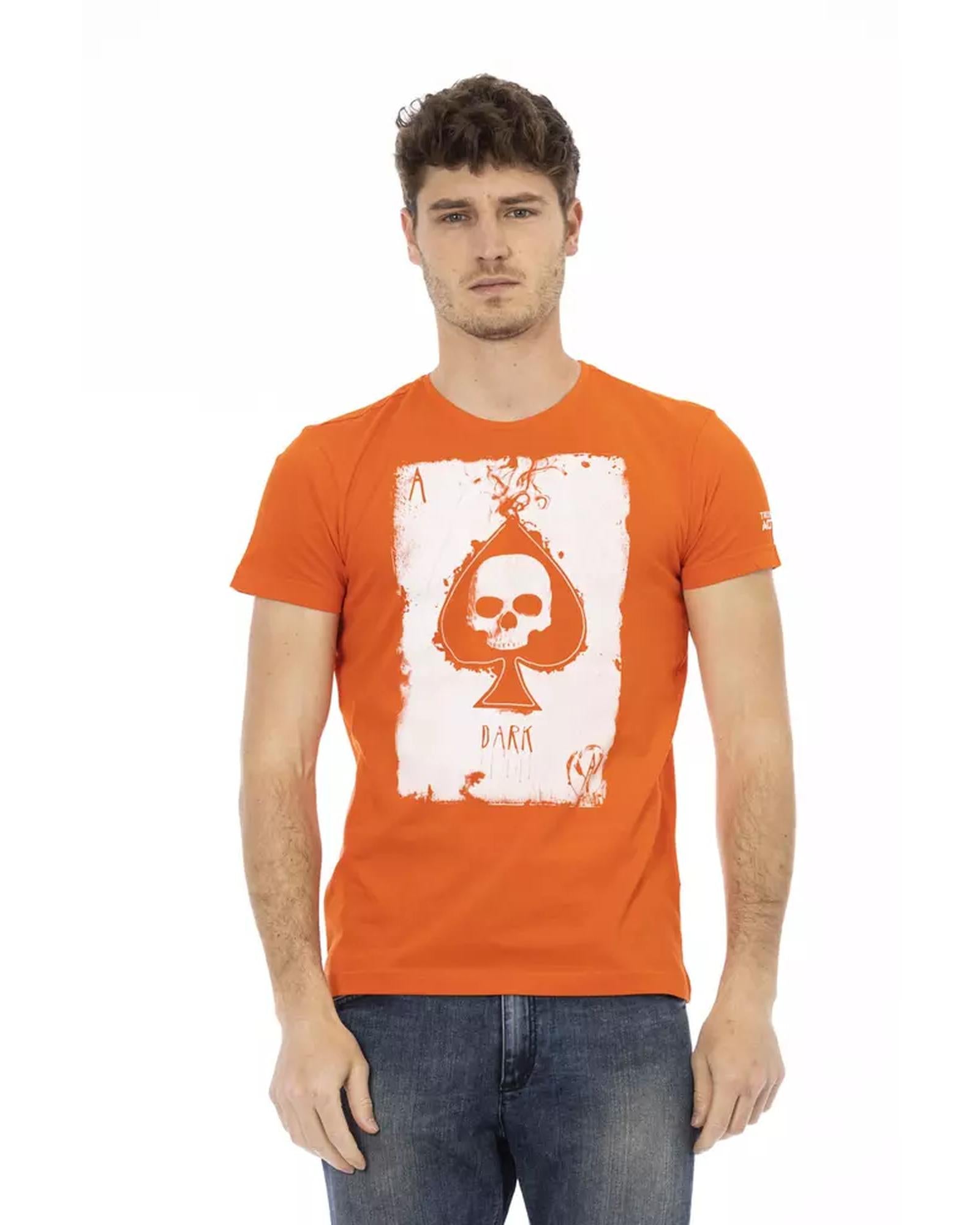 Short Sleeve T-shirt with Round Neck and Front Print L Men Main image