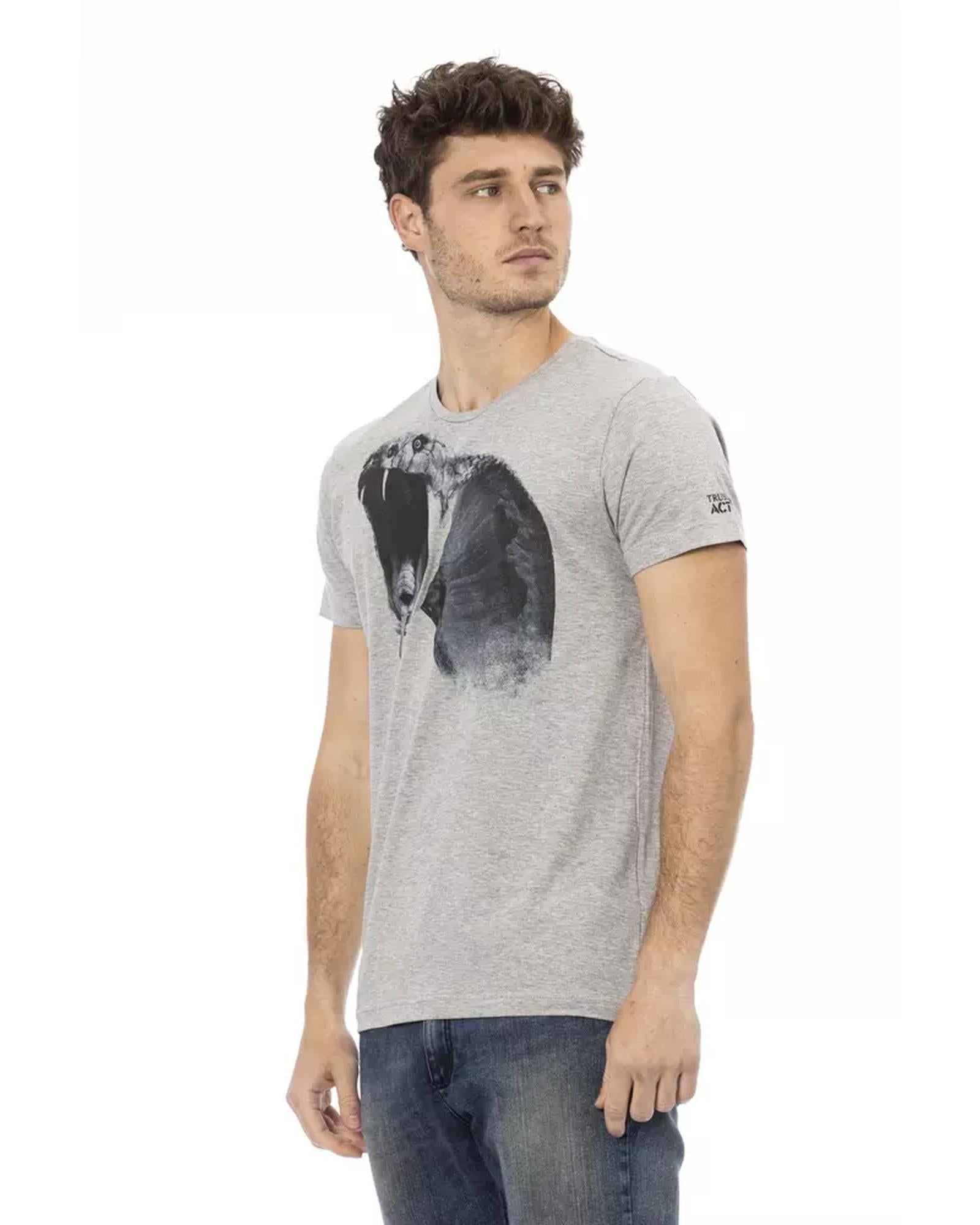 Short Sleeve T-shirt with Round Neck - Front Print L Men Secondary image