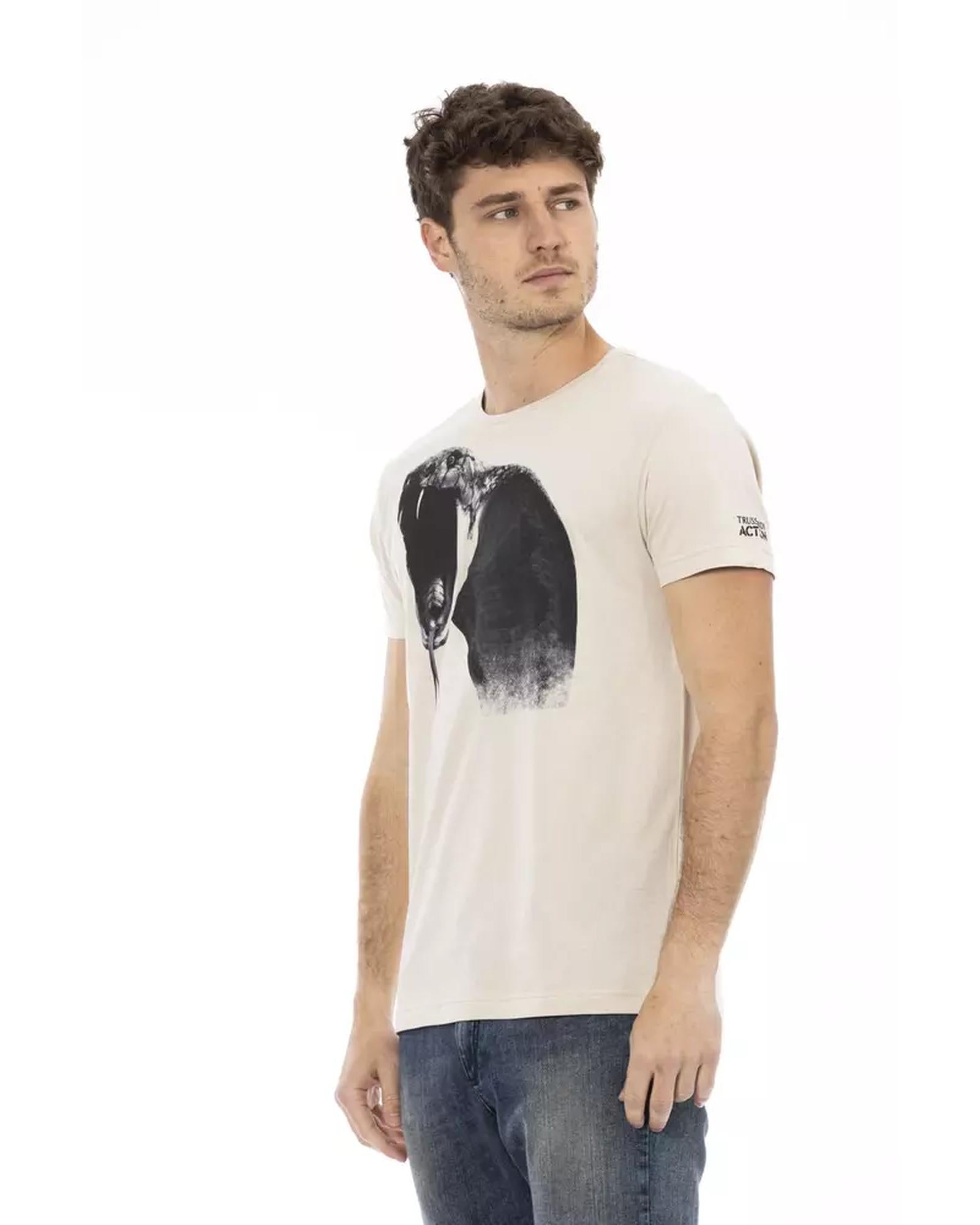 Short Sleeve T-shirt with Round Neck - Front Print 2XL Men Secondary image