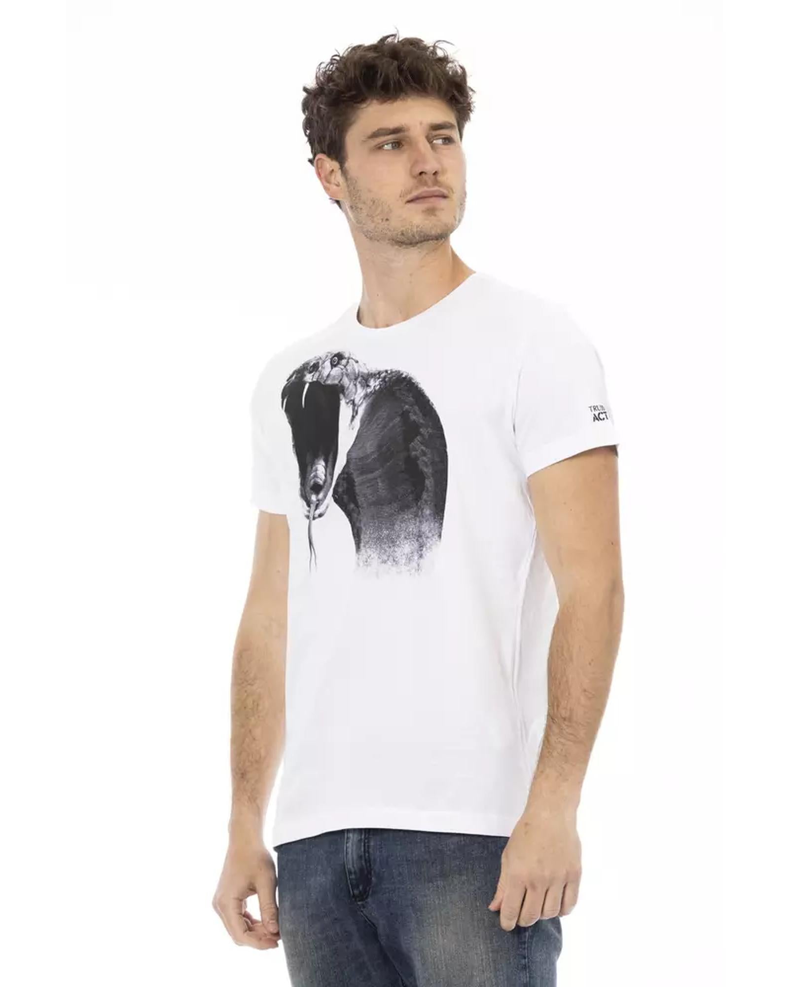 Short Sleeve Round Neck T-Shirt with Front Print L Men Secondary image