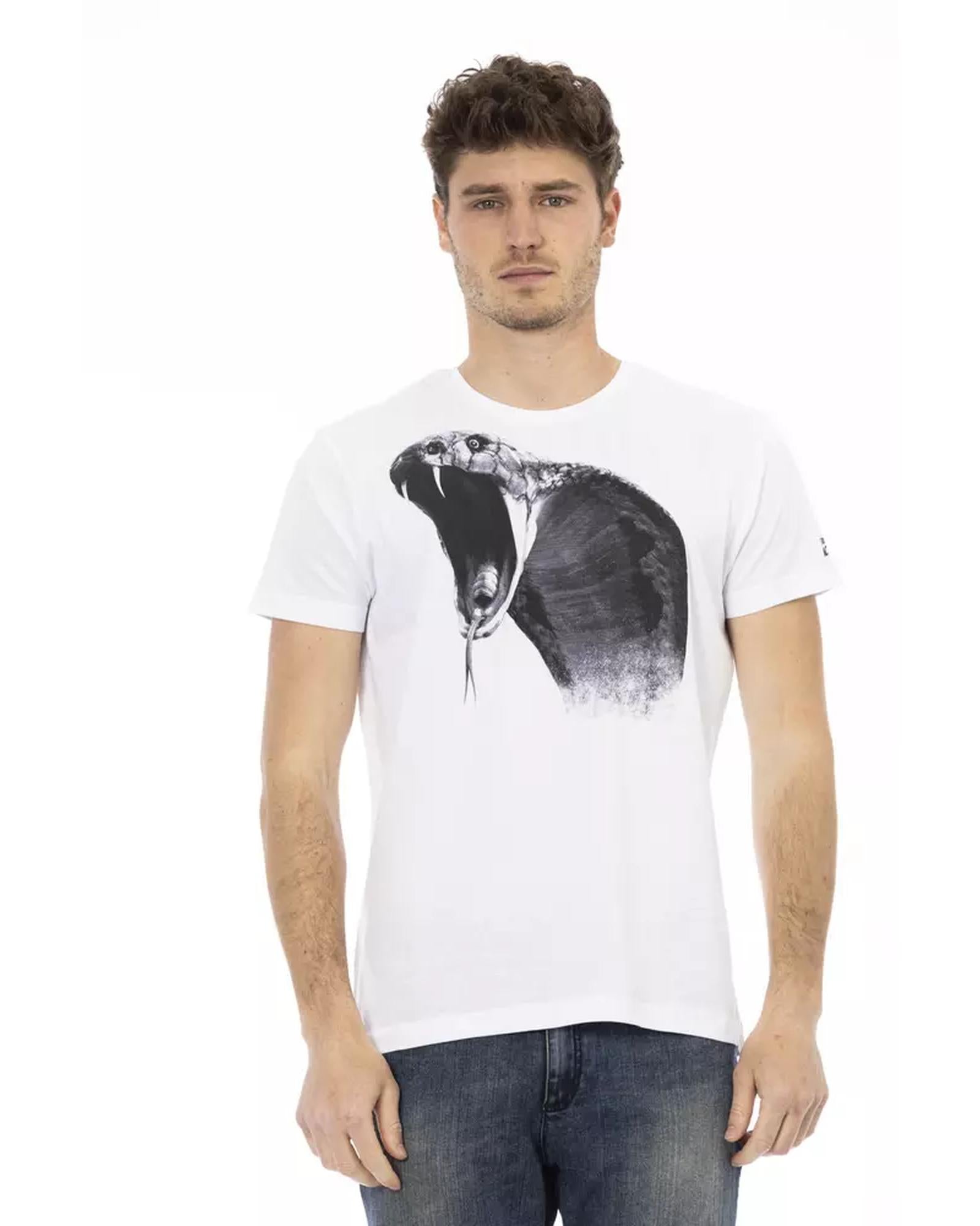 Short Sleeve Round Neck T-Shirt with Front Print M Men Main image