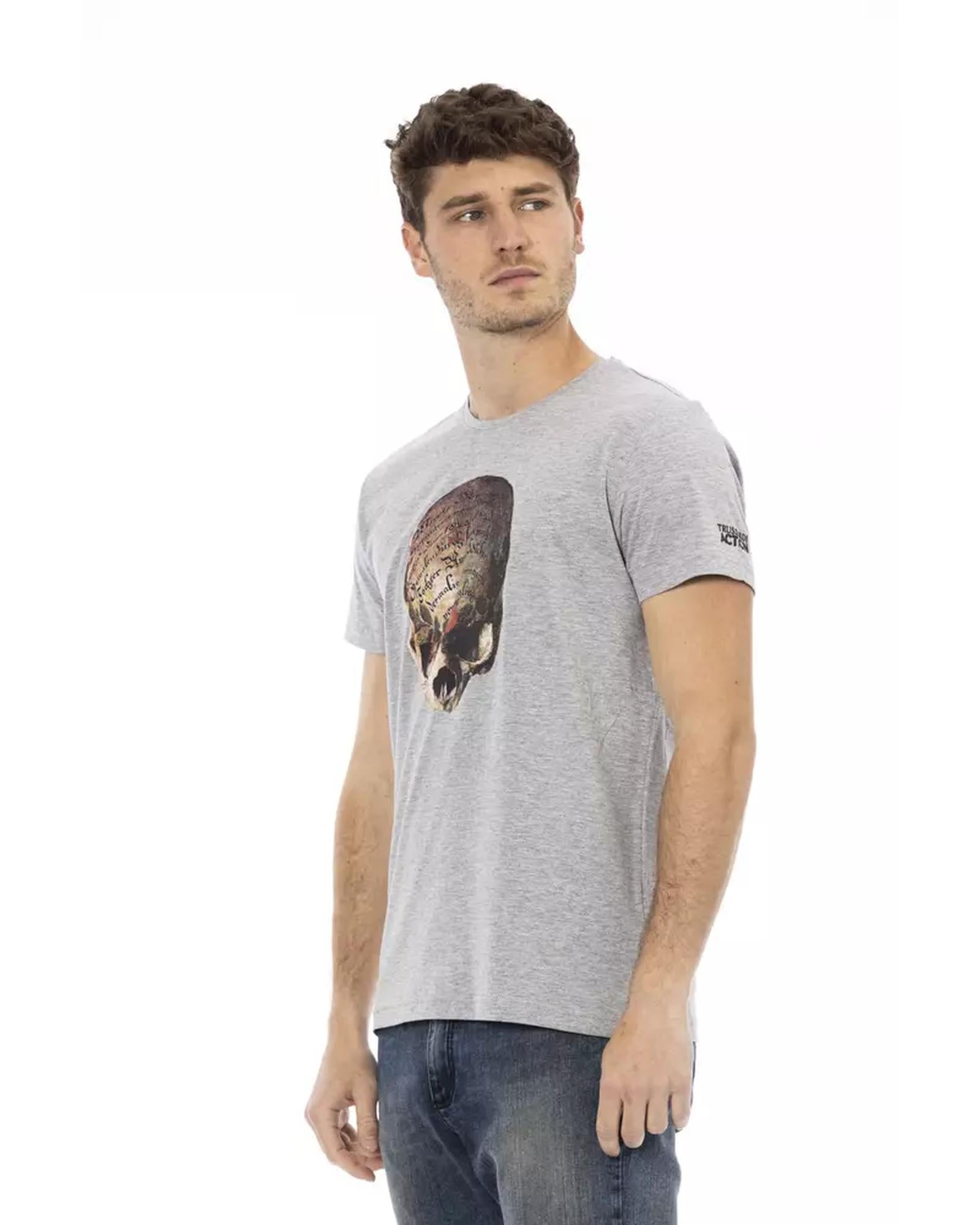 Round Neck Short Sleeve T-shirt with Front Print M Men Secondary image