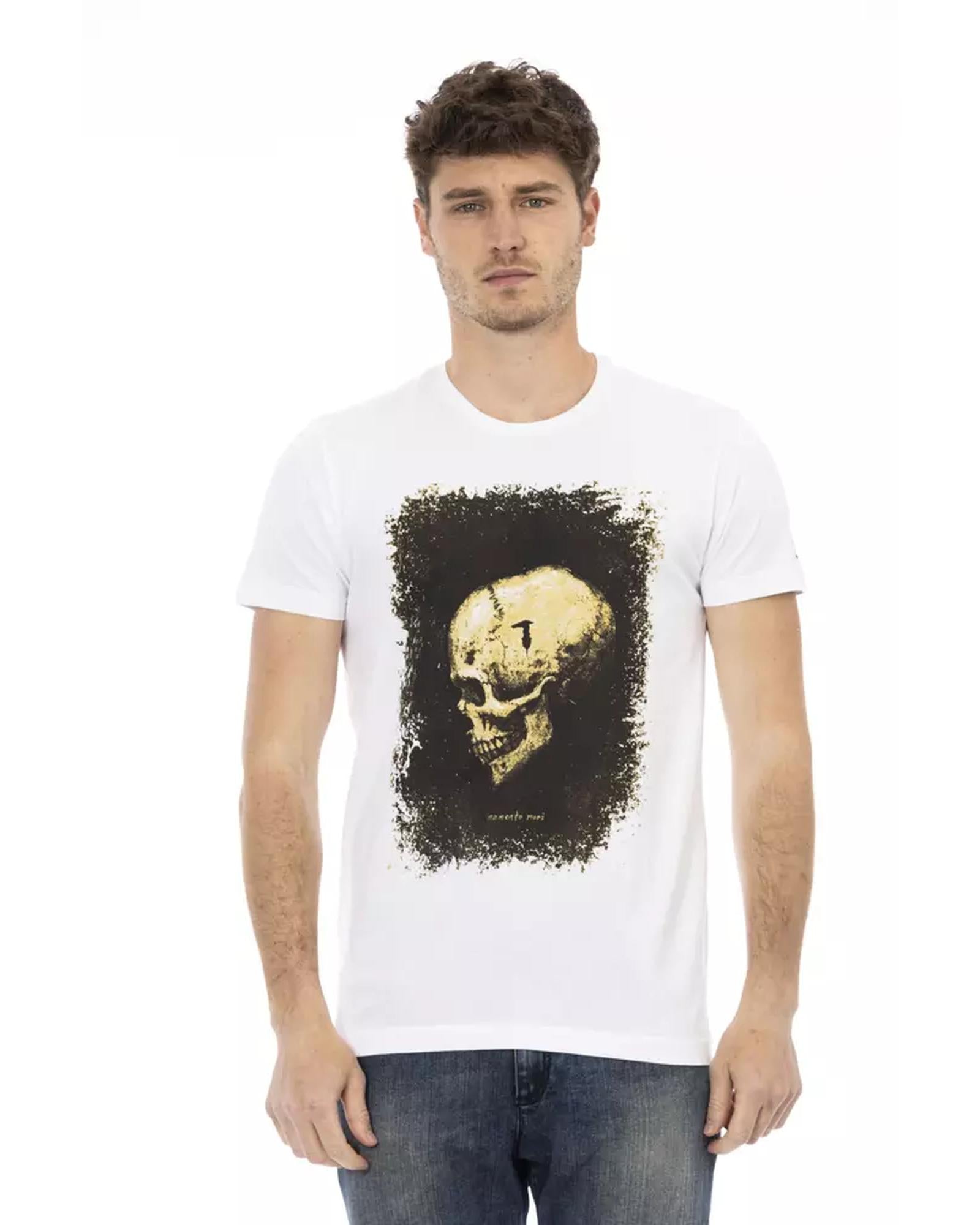 Short Sleeve Round Neck T-shirt with Front Print 2XL Men Main image