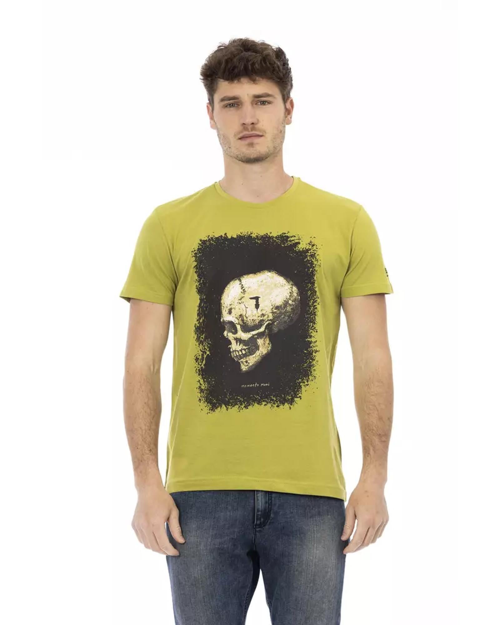 Short Sleeve Round Neck T-shirt with Front Print XL Men Main image