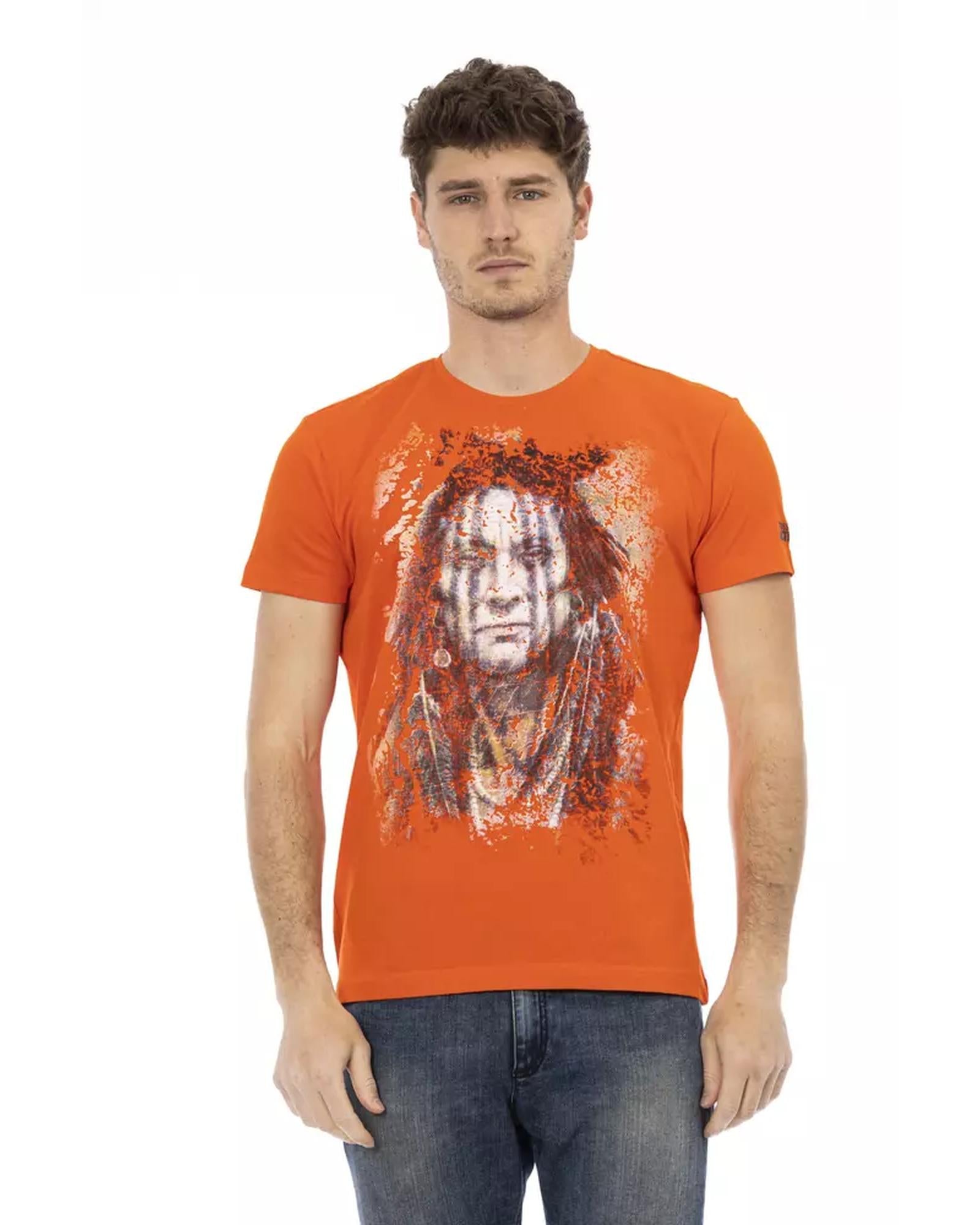 Black Short Sleeve T-shirt with Front Print 2XL Men Main image