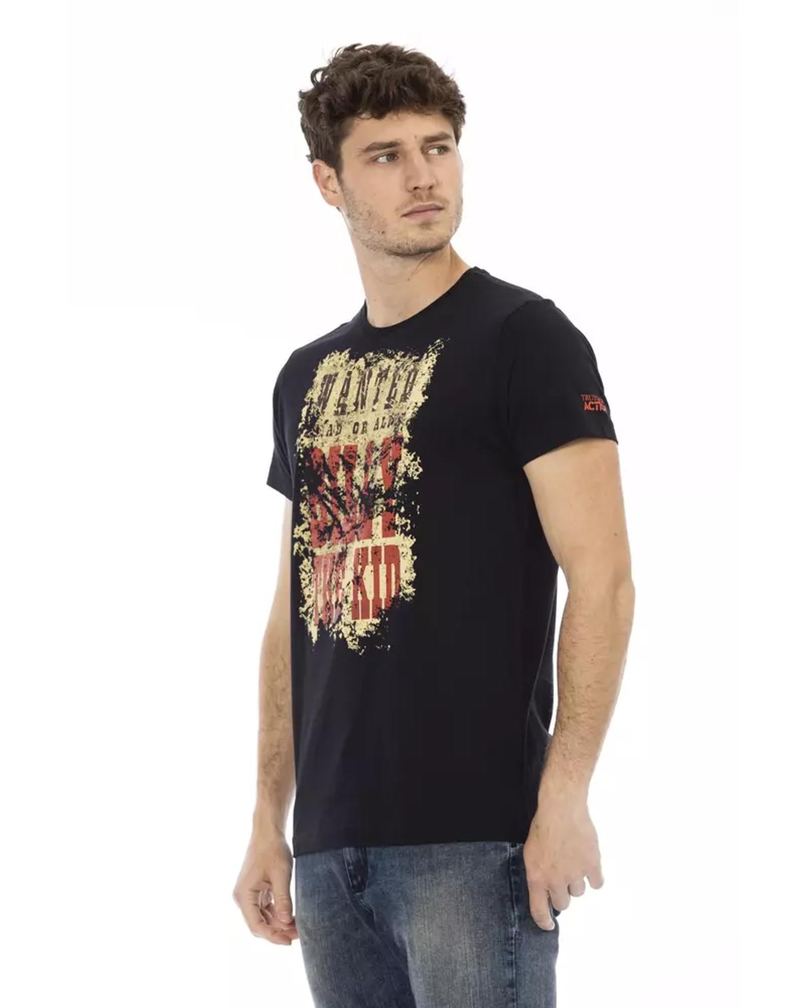Front Print Short Sleeve T-shirt with Round Neck M Men Secondary image