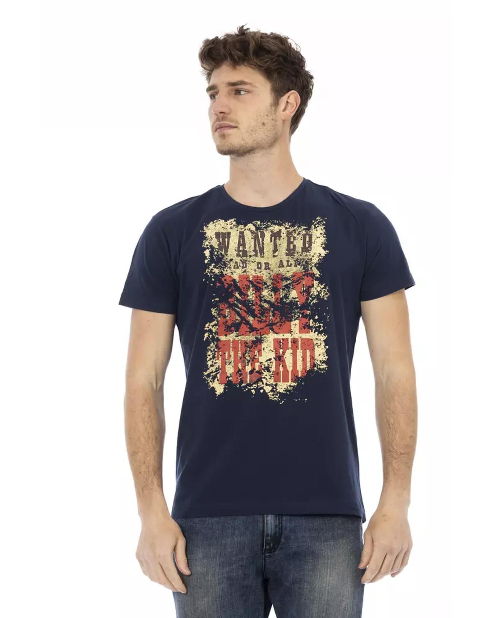 Printed Short Sleeve T-shirt with Round Neck L Men Main image
