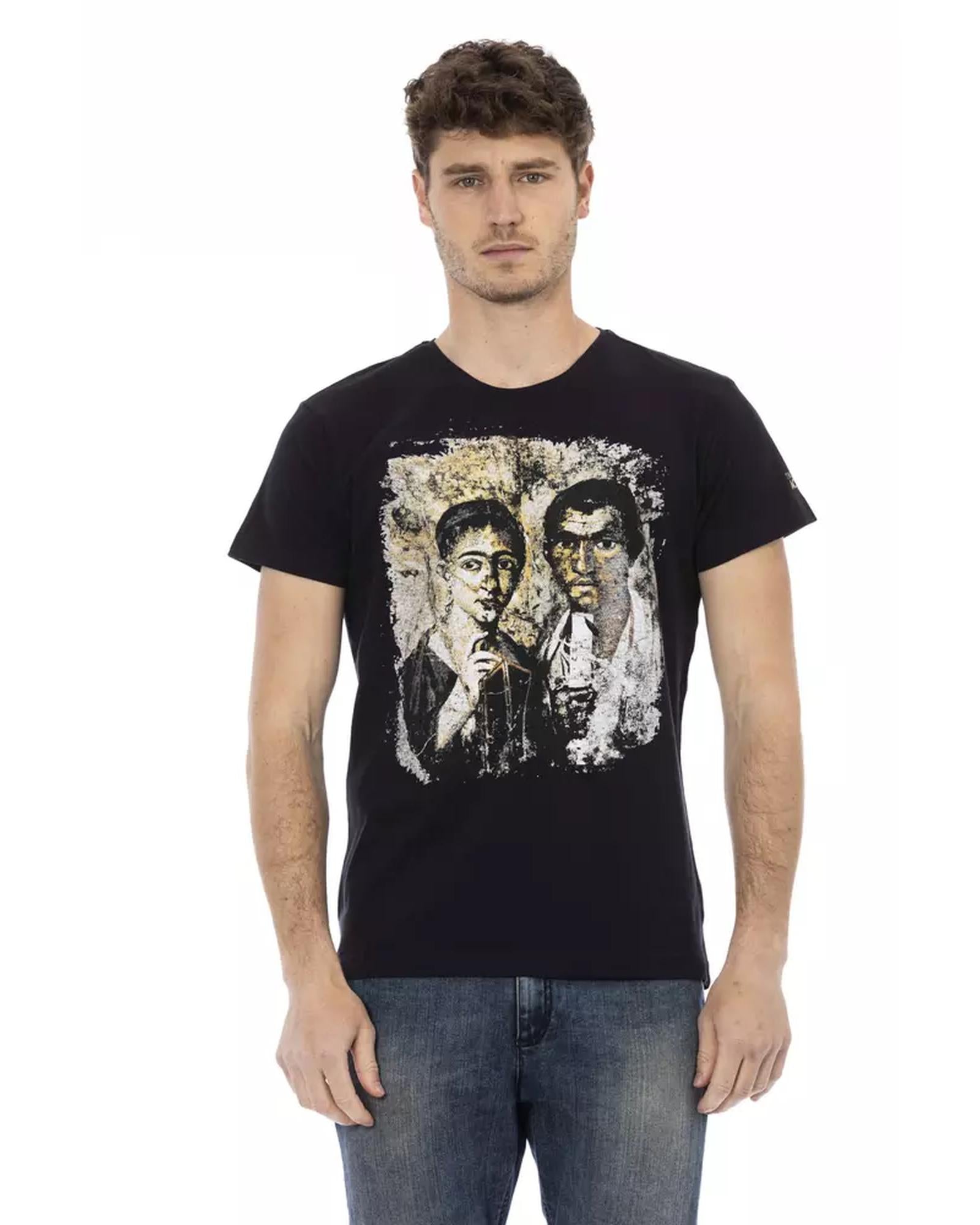 Short Sleeve T-shirt with Round Neck and Front Print M Men Main image