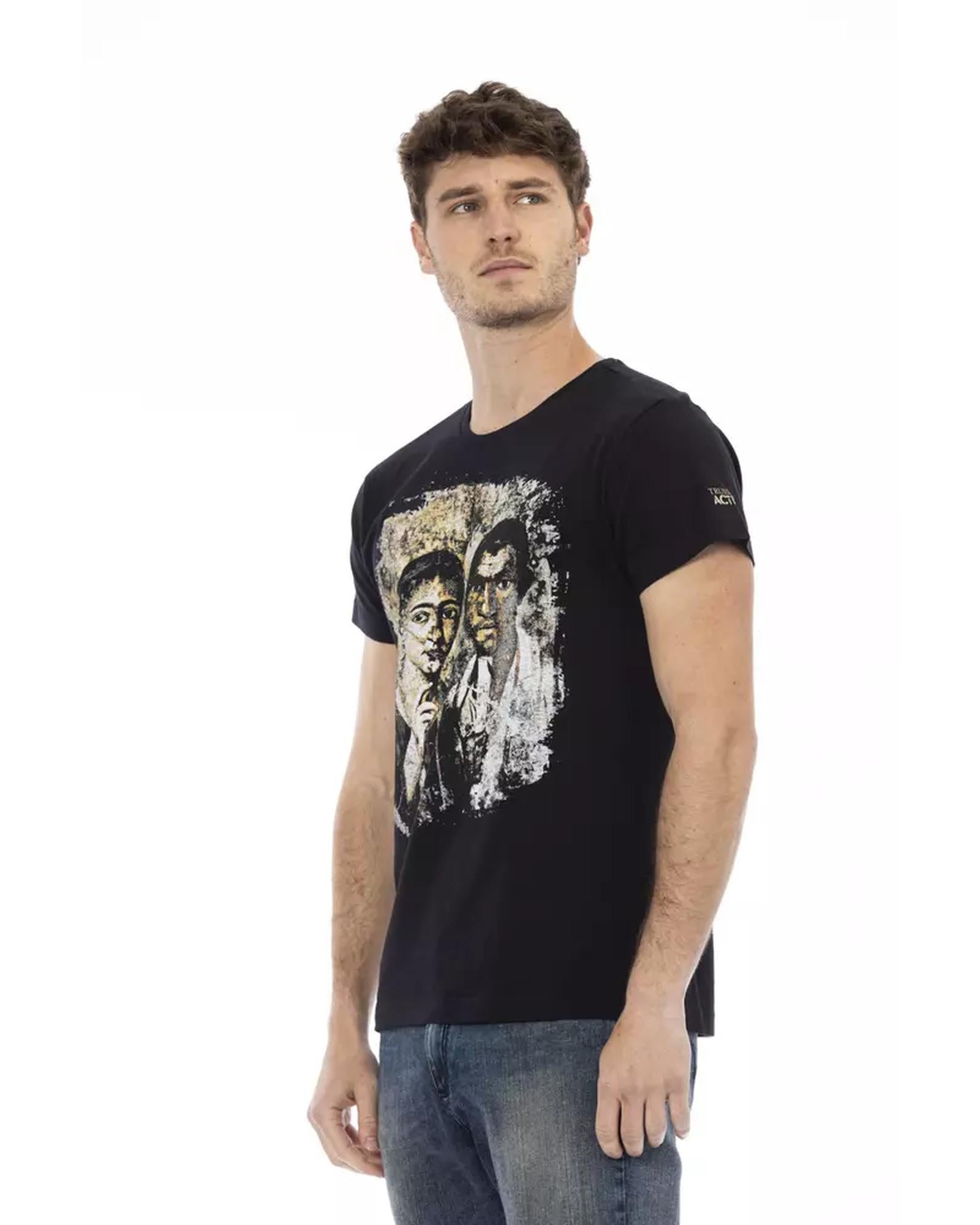 Short Sleeve T-shirt with Round Neck and Front Print 2XL Men Secondary image