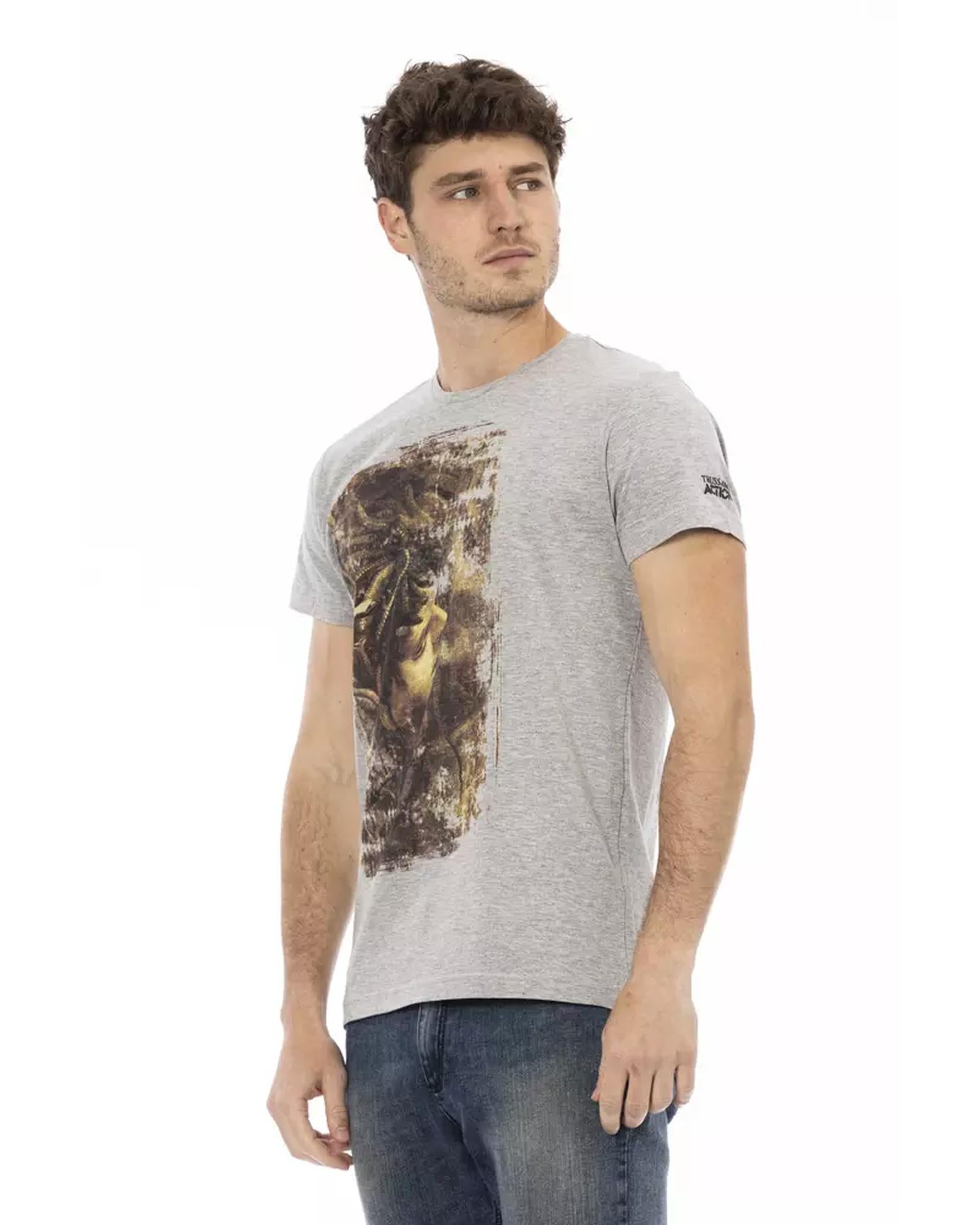 Short Sleeve T-shirt with Round Neck and Front Print L Men Secondary image