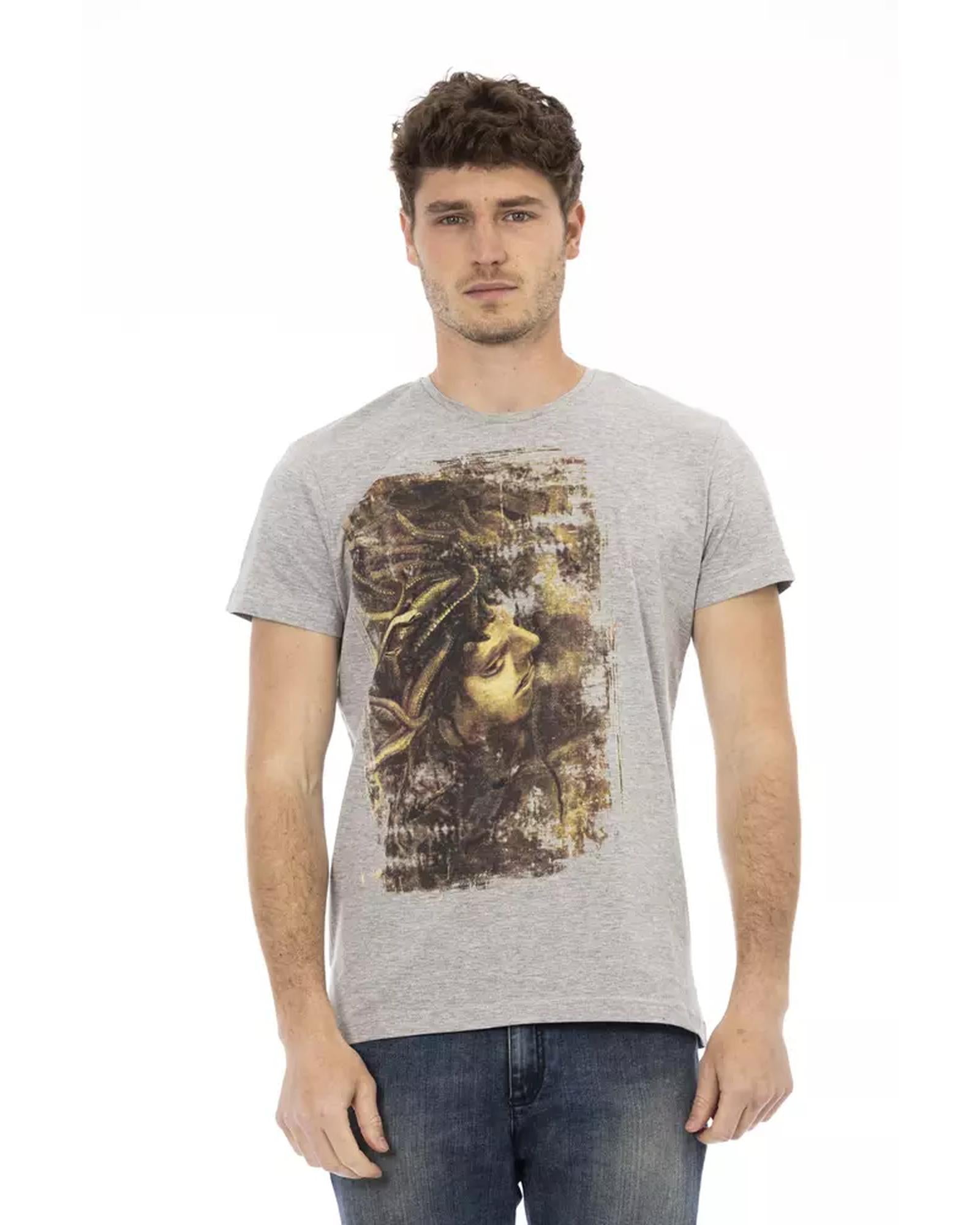 Short Sleeve T-shirt with Round Neck and Front Print M Men Main image