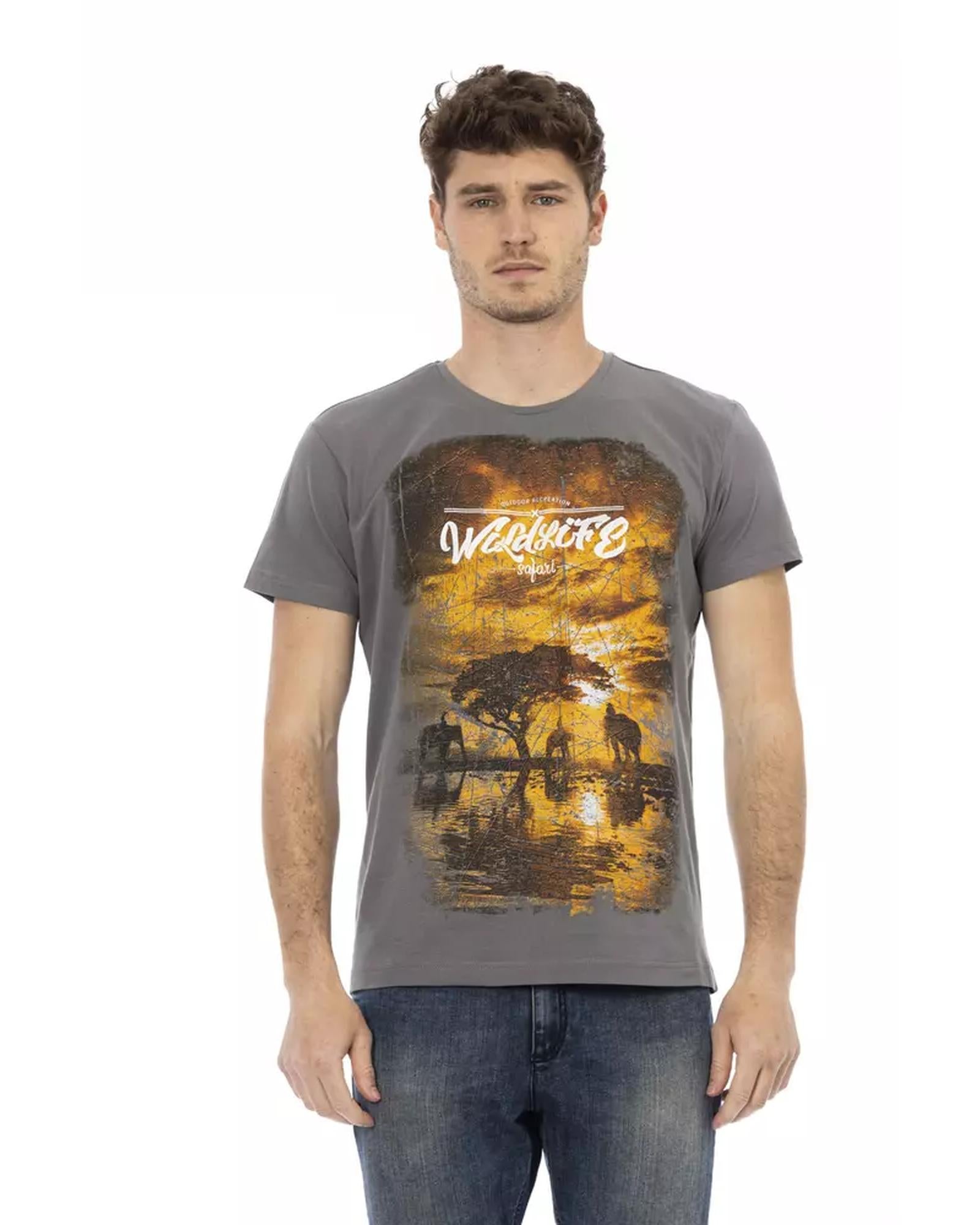 Short Sleeve T-shirt with Front Print 2XL Men Main image