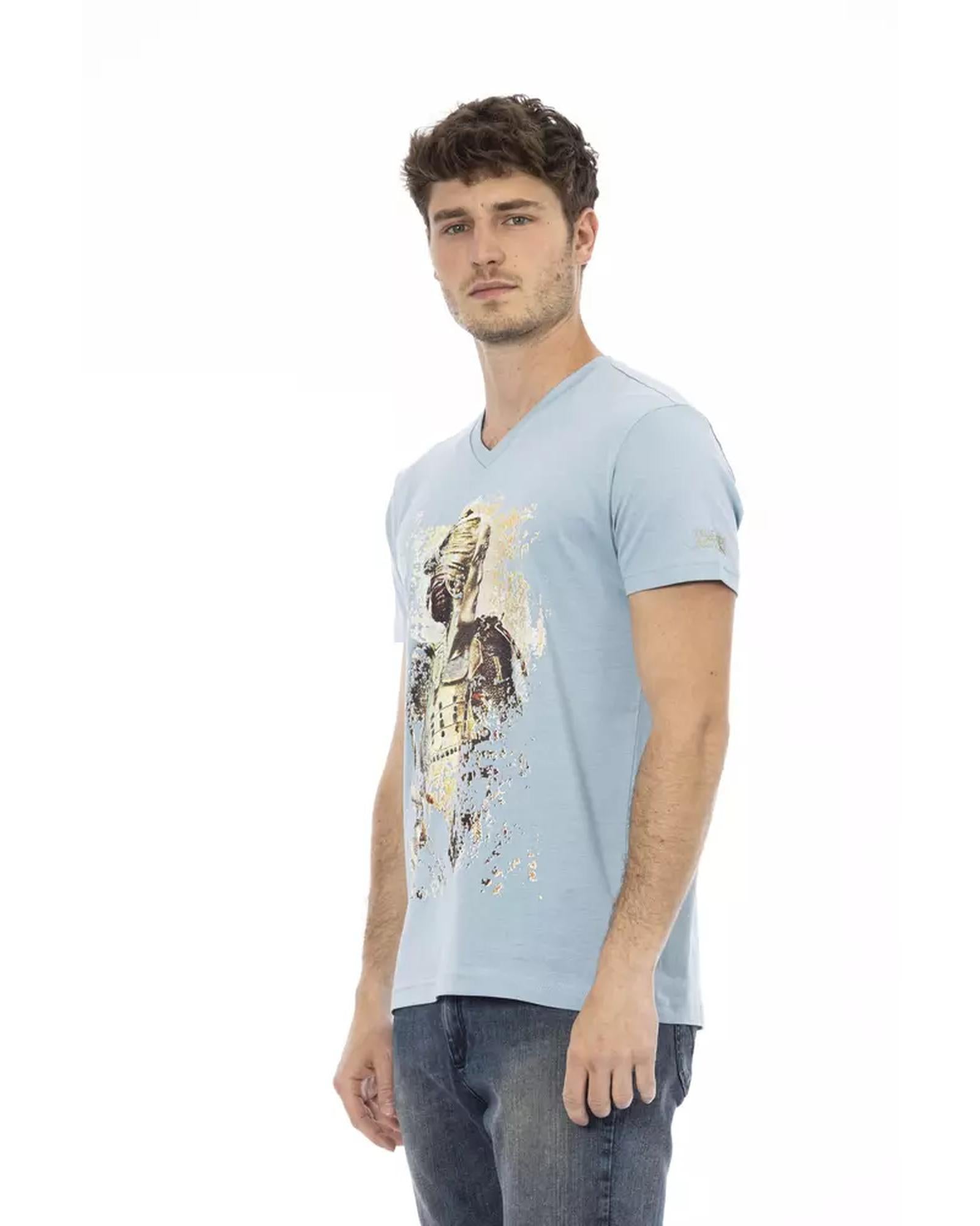 Short Sleeve T-shirt with V-neck and Front Print 2XL Men Secondary image
