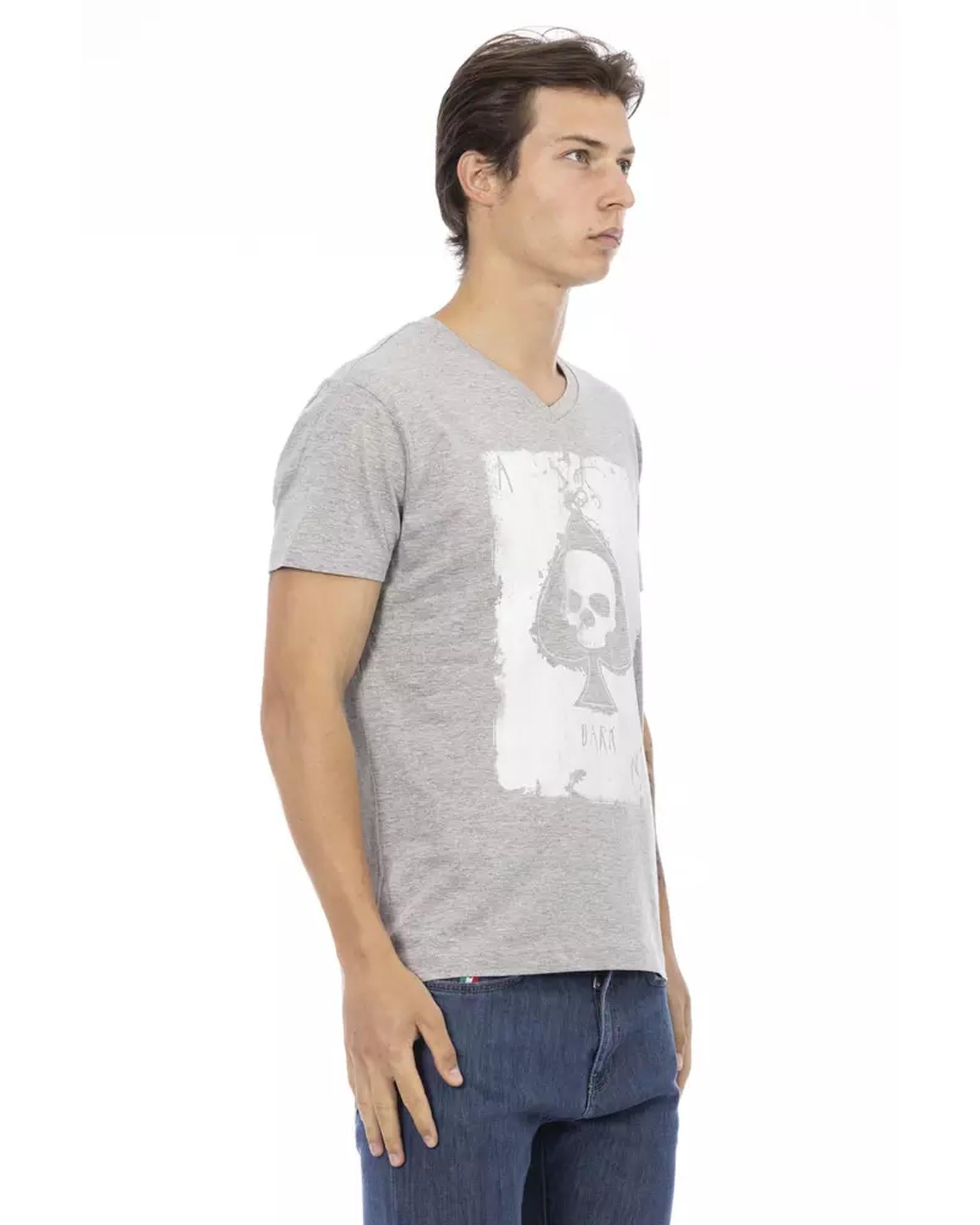 Short Sleeve T-shirt with V-neck and Front Print L Men Secondary image