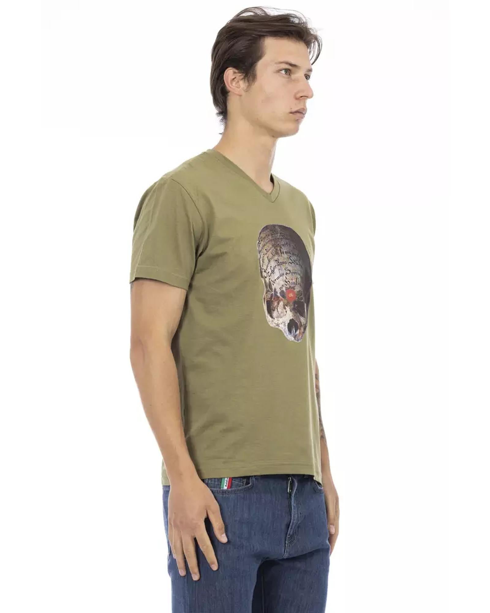 Short Sleeve T-shirt with V-neck and Front Print L Men Secondary image