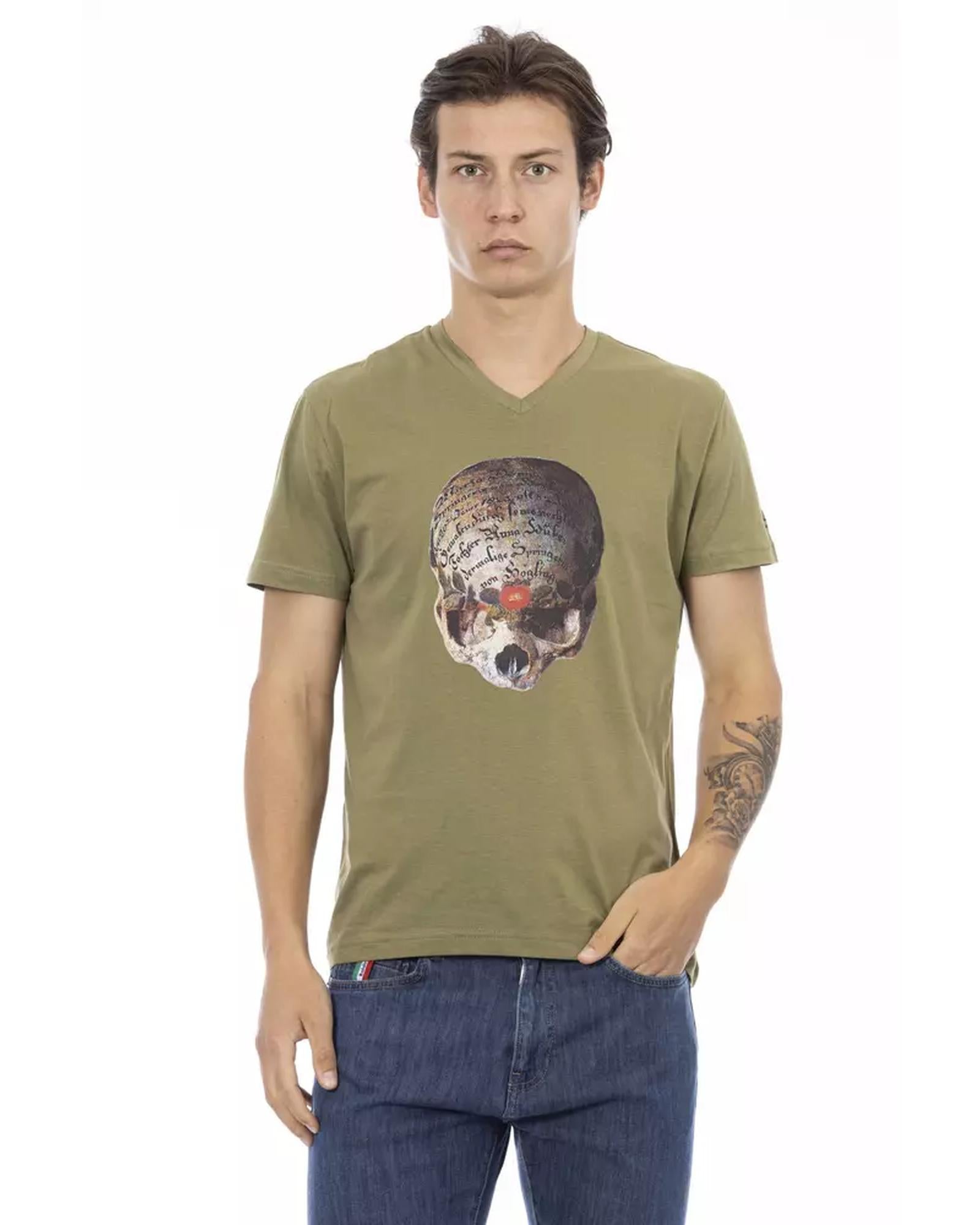Short Sleeve T-shirt with V-neck and Front Print XL Men Main image